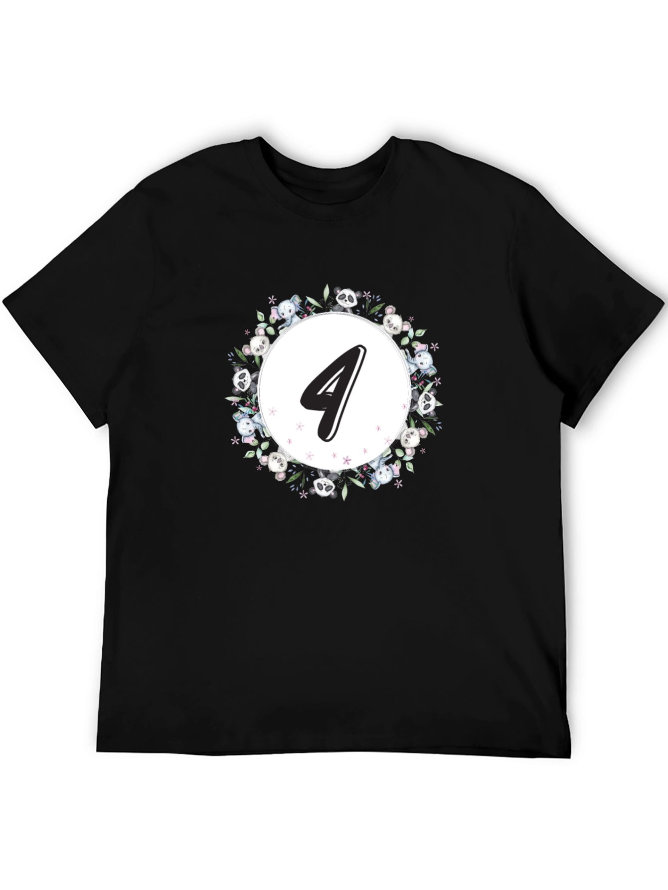 Cute Number 4 Kids Birthday T-Shirt