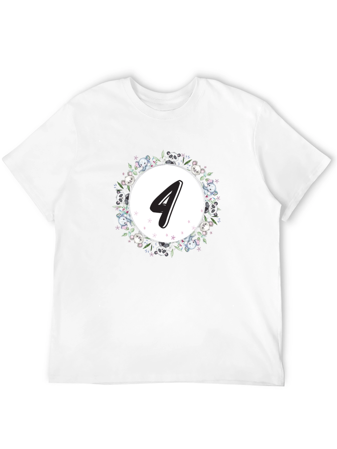 Cute Number 4 Kids Birthday T-Shirt
