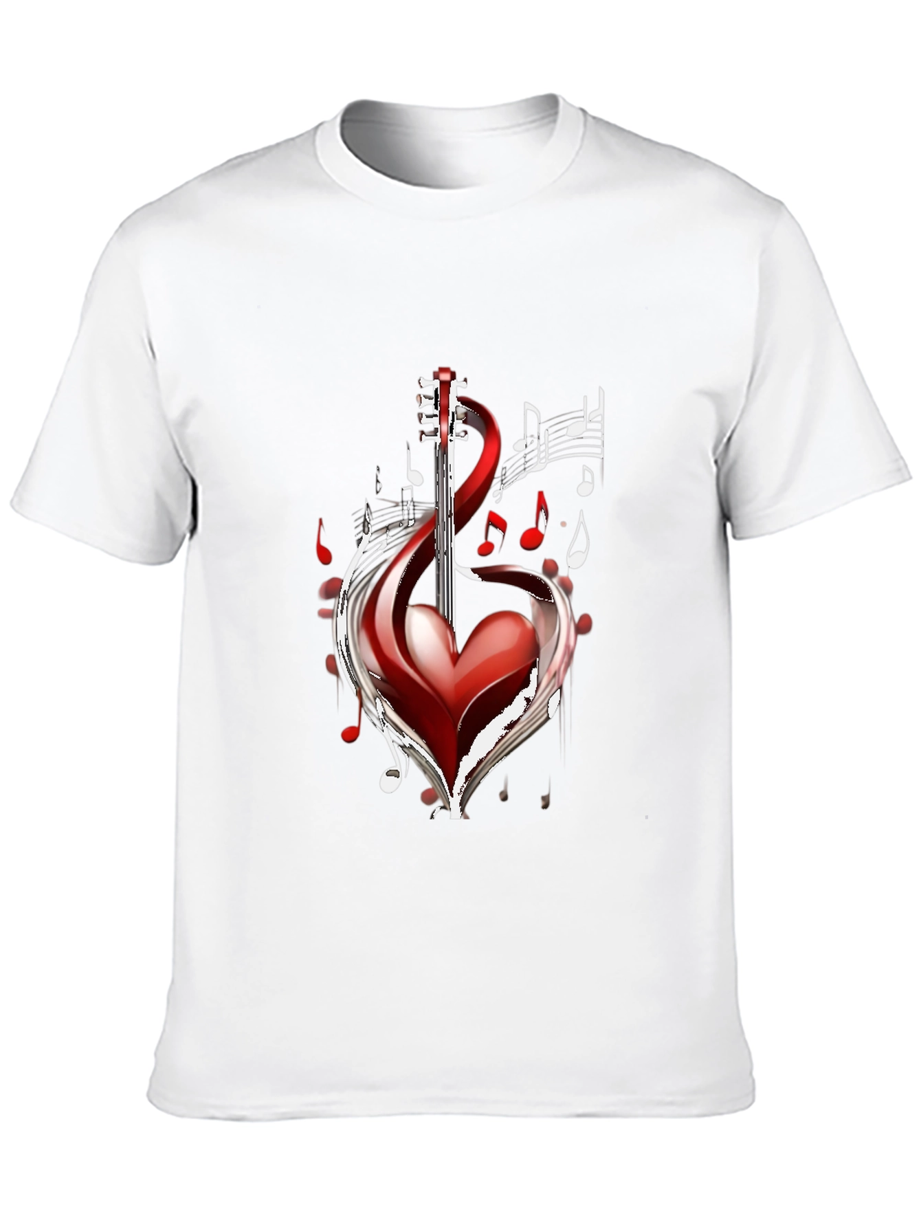Musical Heart Guitar Black T-Shirt