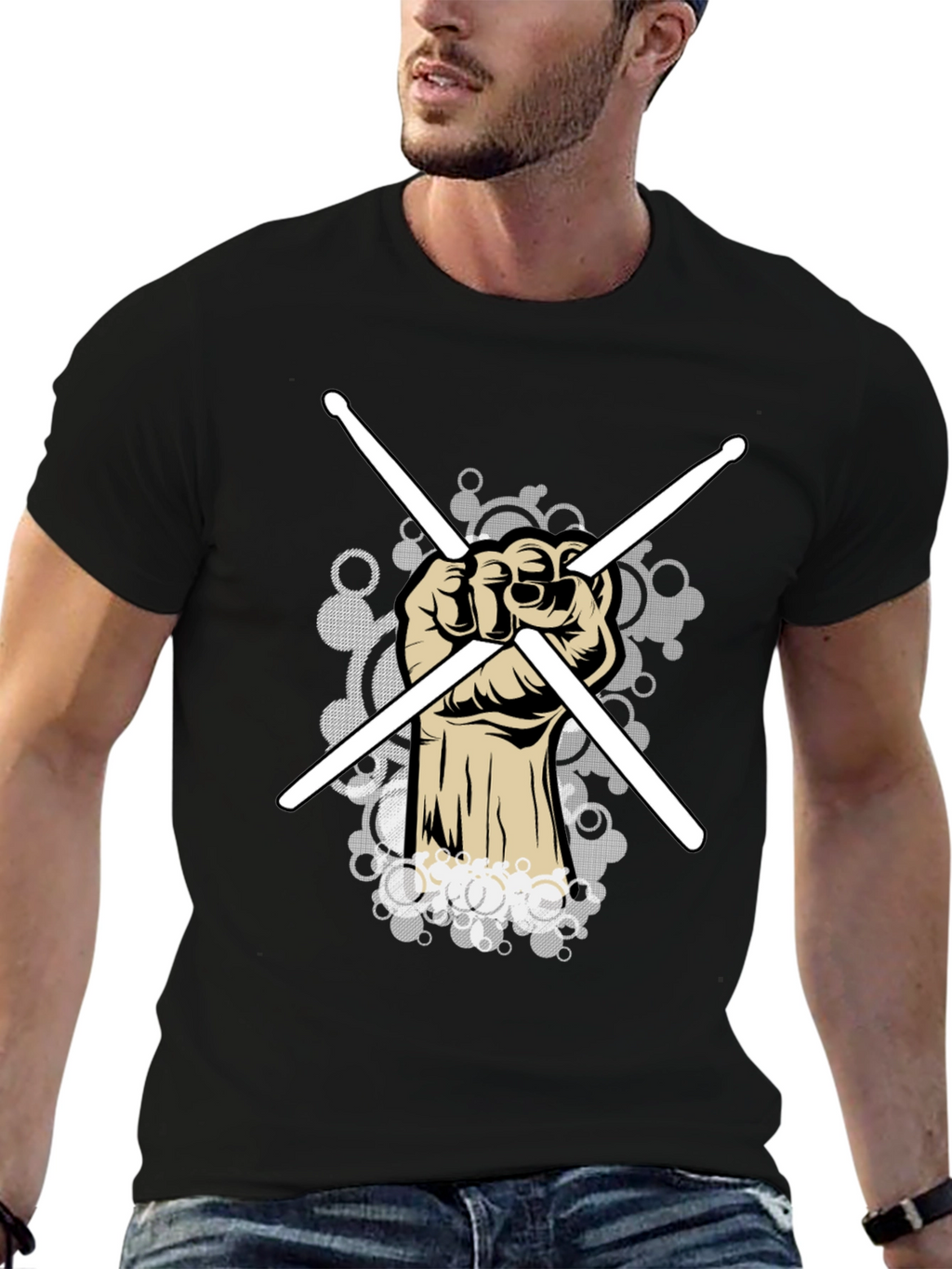 Drummer Fist T-Shirt - Rock and Roll Style