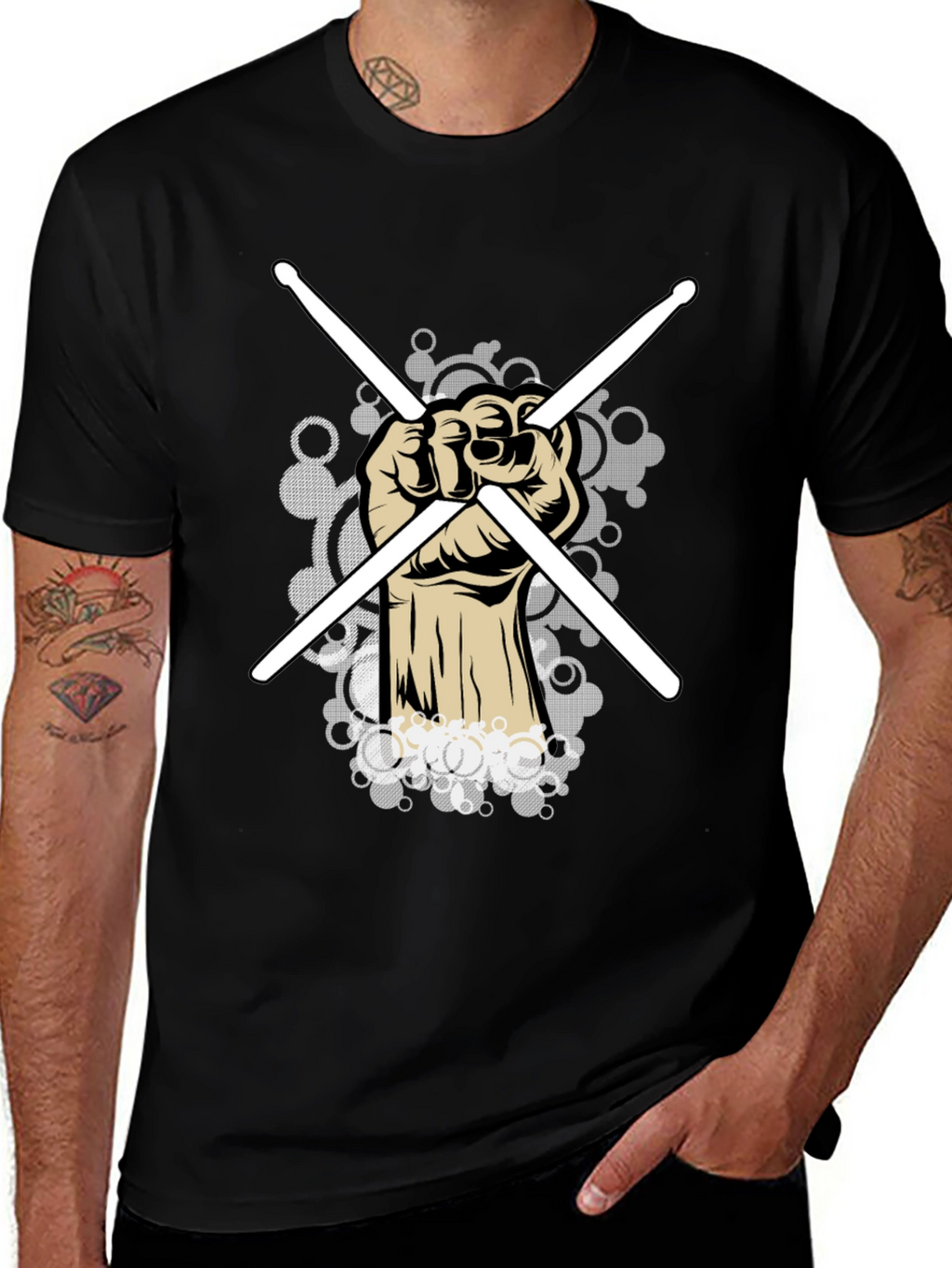Drummer Fist T-Shirt - Rock and Roll Style