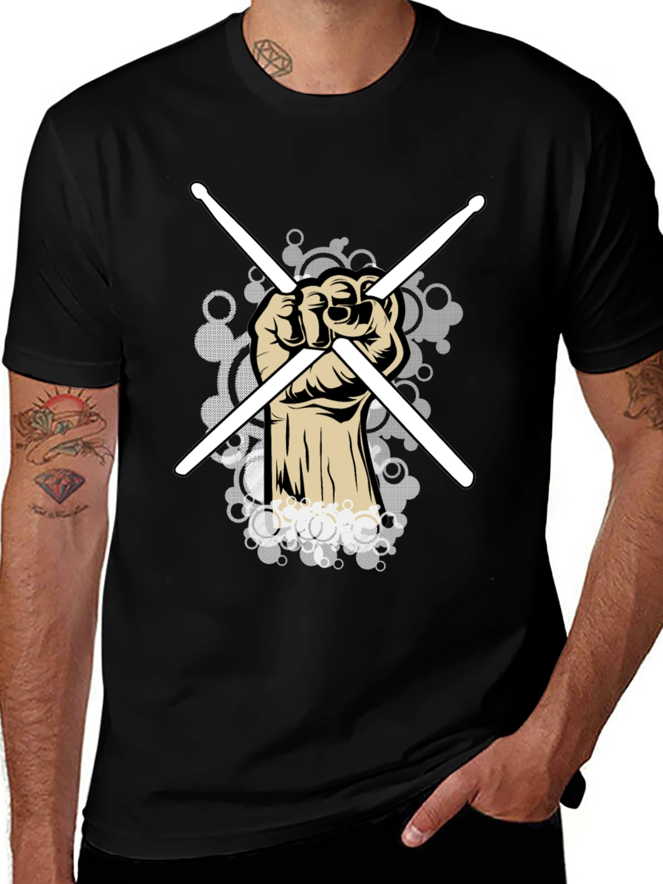 Drummer Fist T-Shirt - Rock and Roll Style