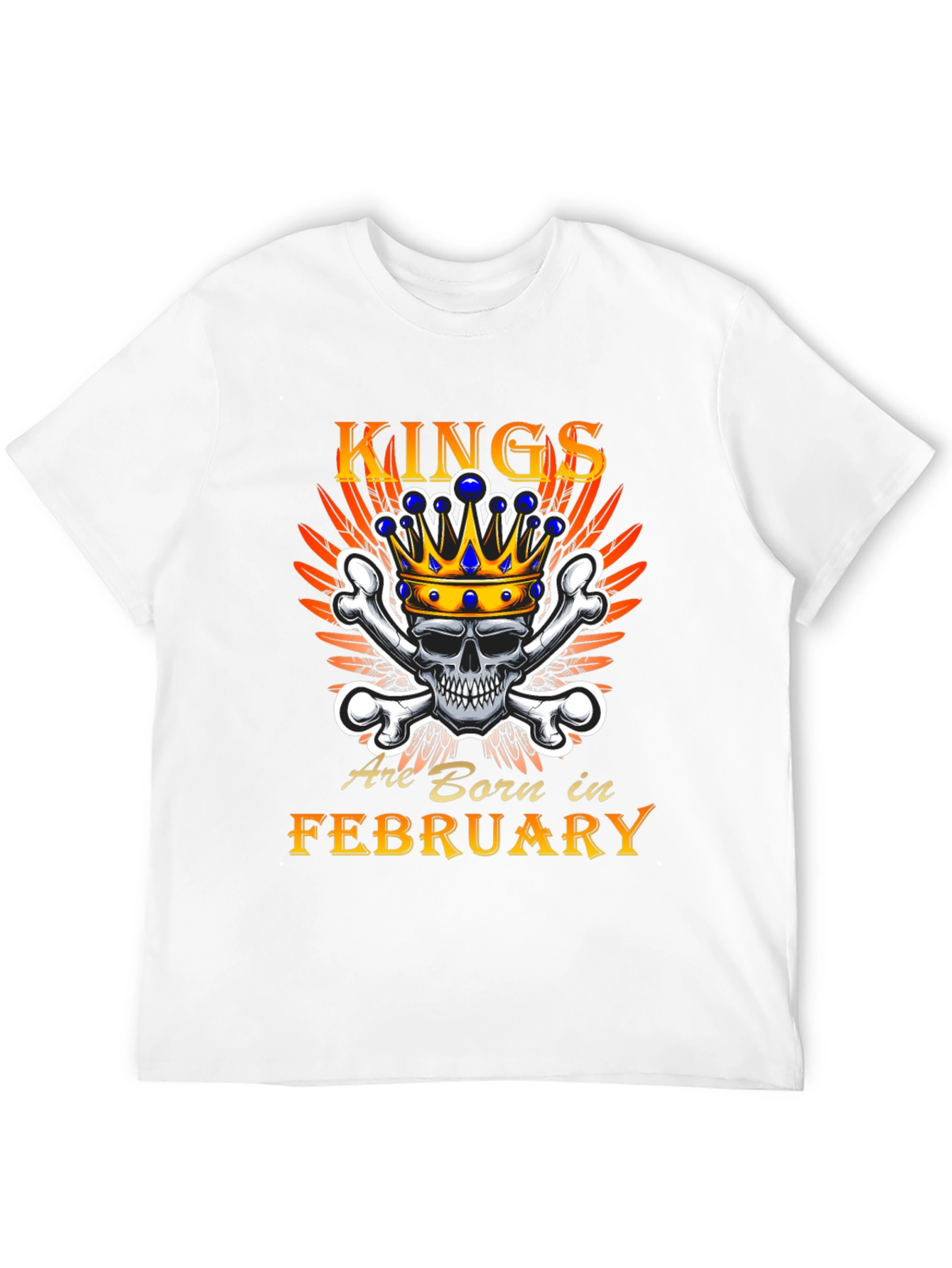 King Born in February Skull Graphic Tee