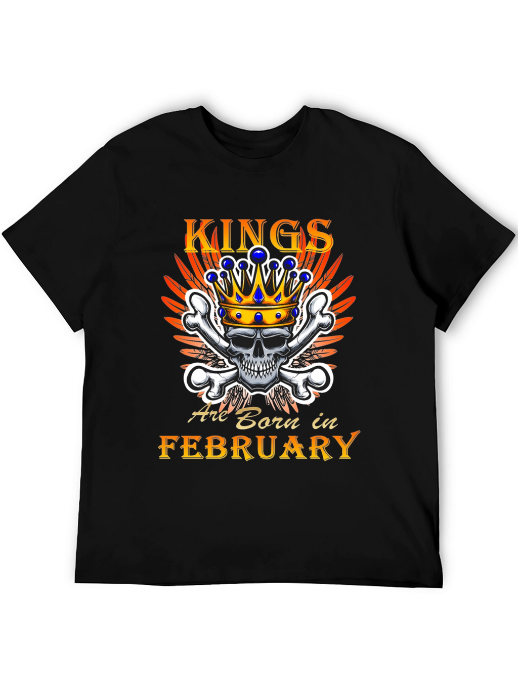 King Born in February Skull Graphic Tee