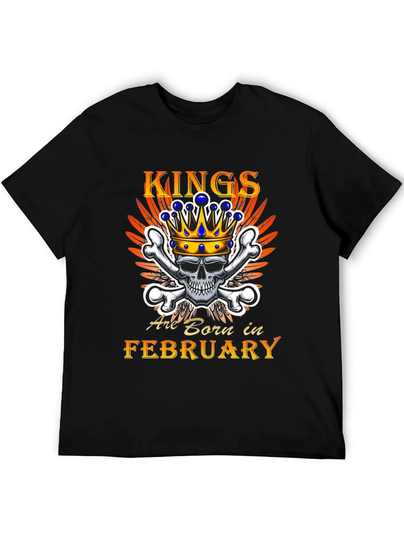 King Born in February Skull Graphic Tee