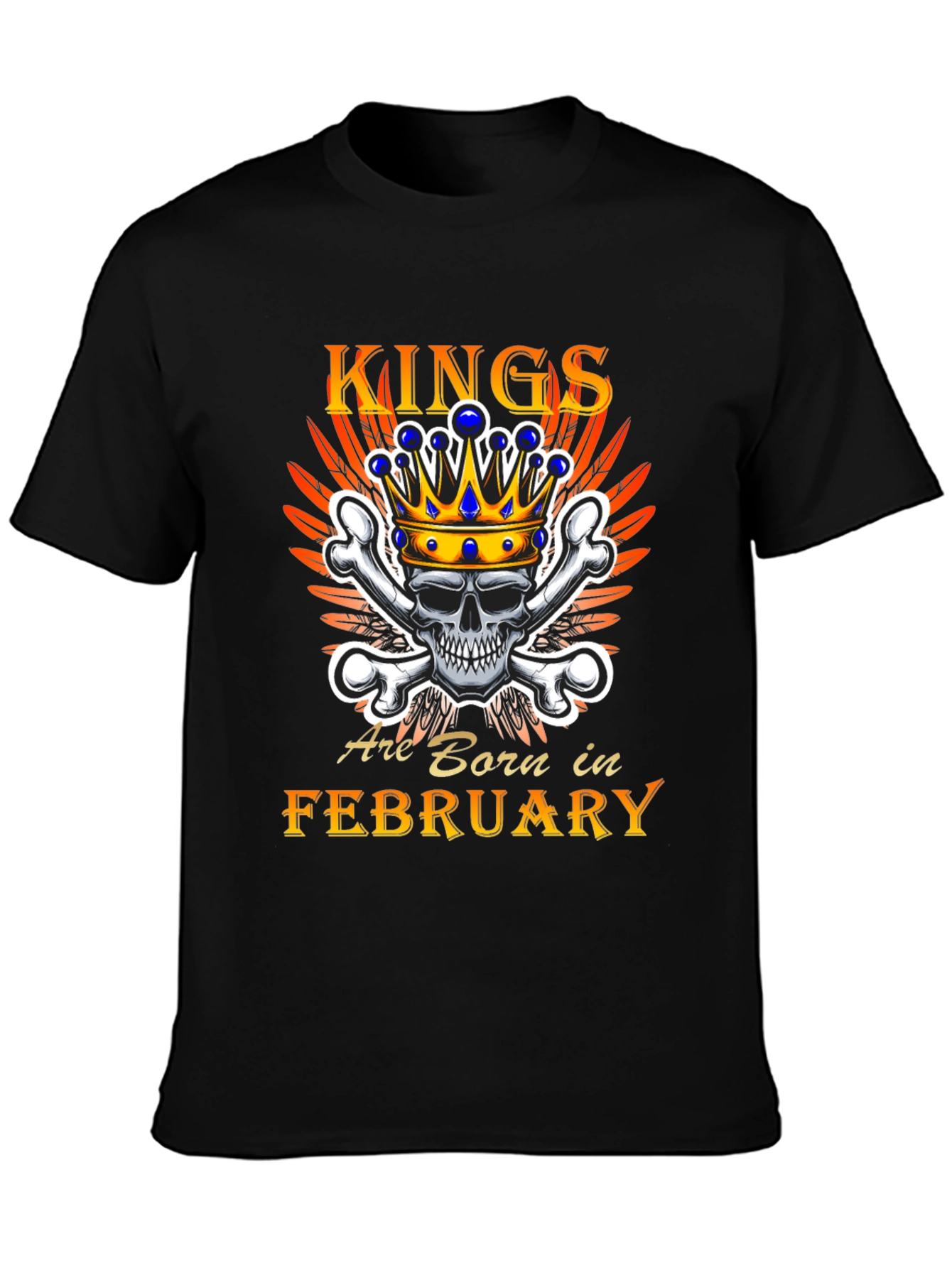 King Born in February Skull Graphic Tee