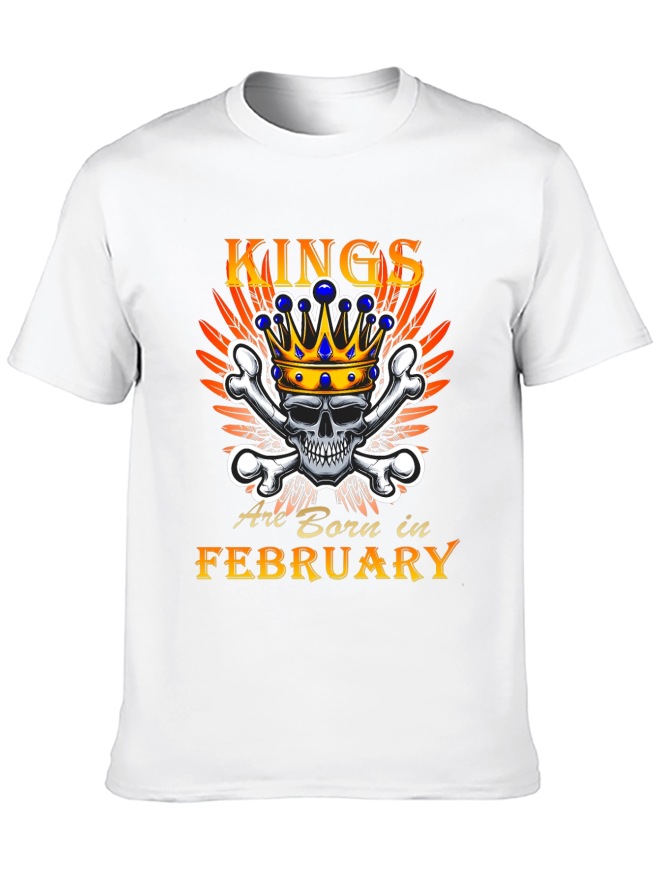 King Born in February Skull Graphic Tee