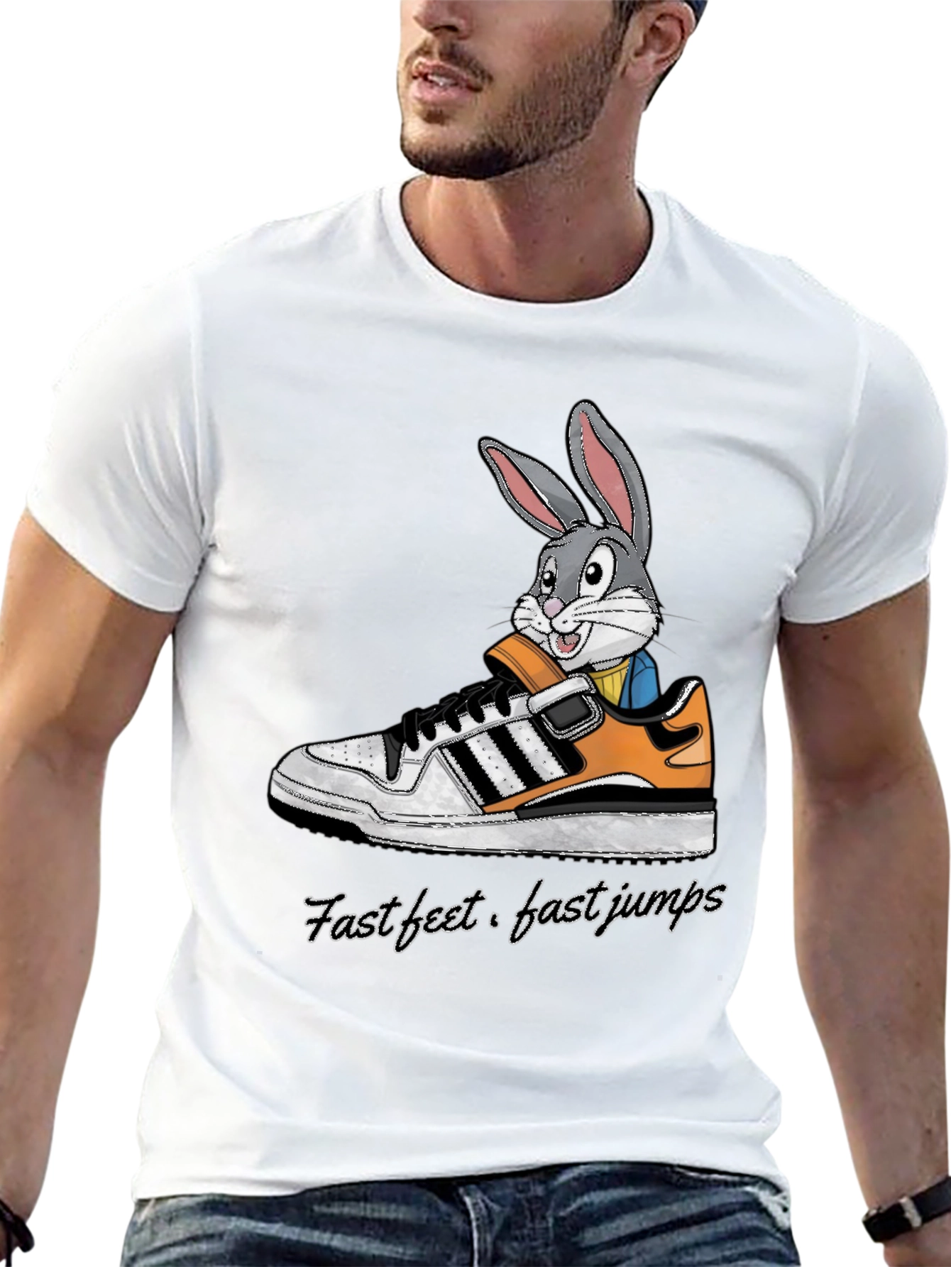 Cartoon Bunny in Sneaker T-Shirt