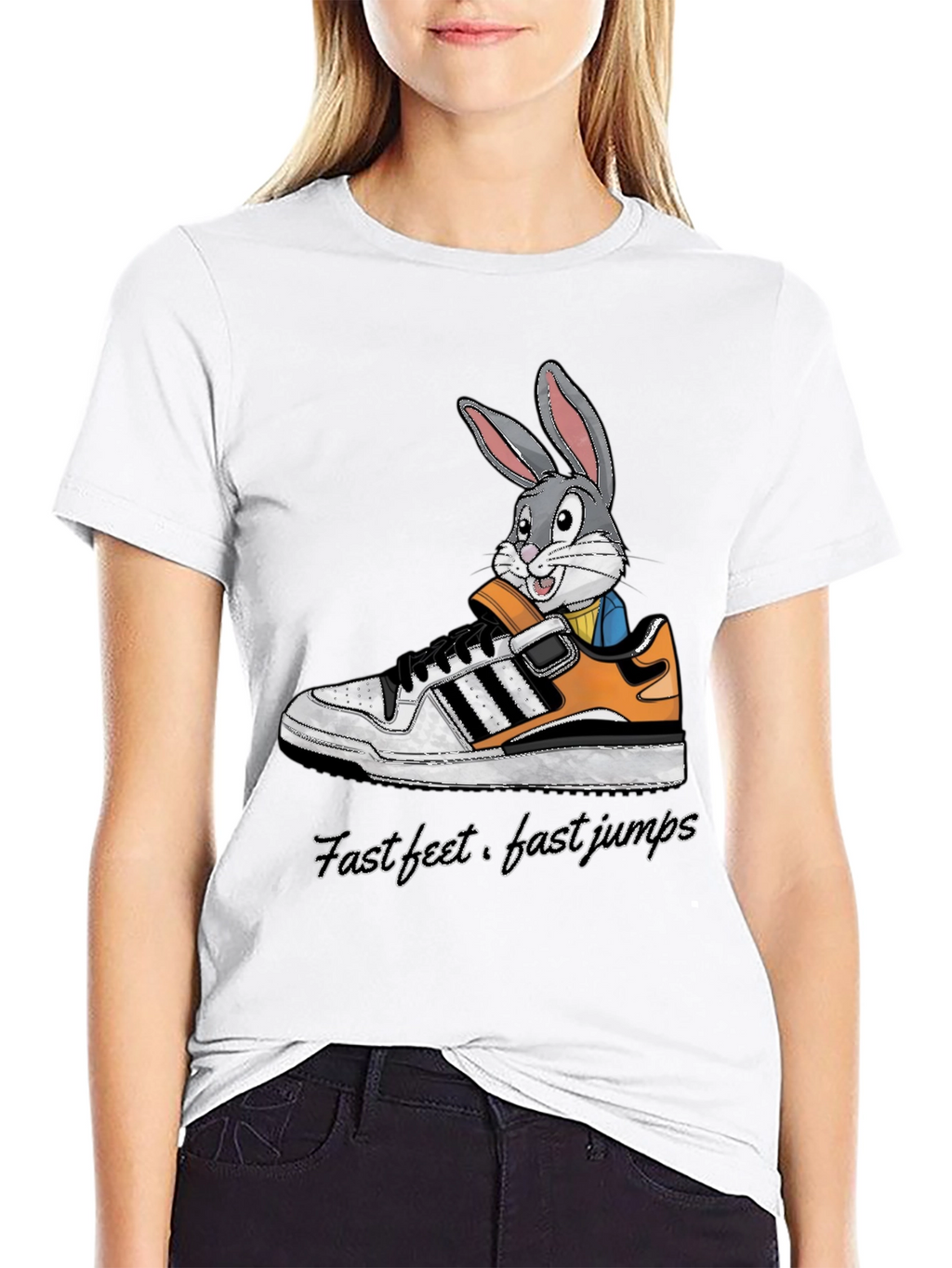 Cartoon Bunny in Sneaker T-Shirt