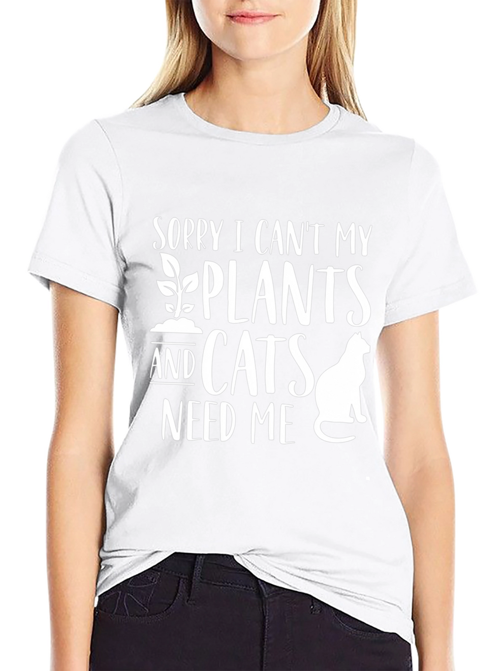 Plant & Cat Lover T-Shirt: Sorry I Cant!