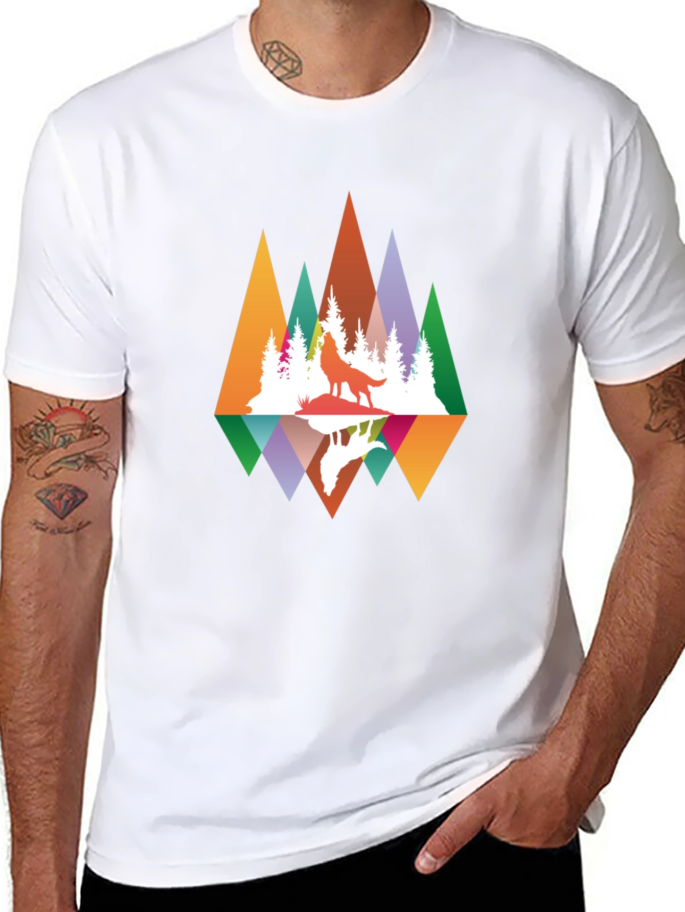 Wolf Reflection Graphic Tee - Nature Inspired Design