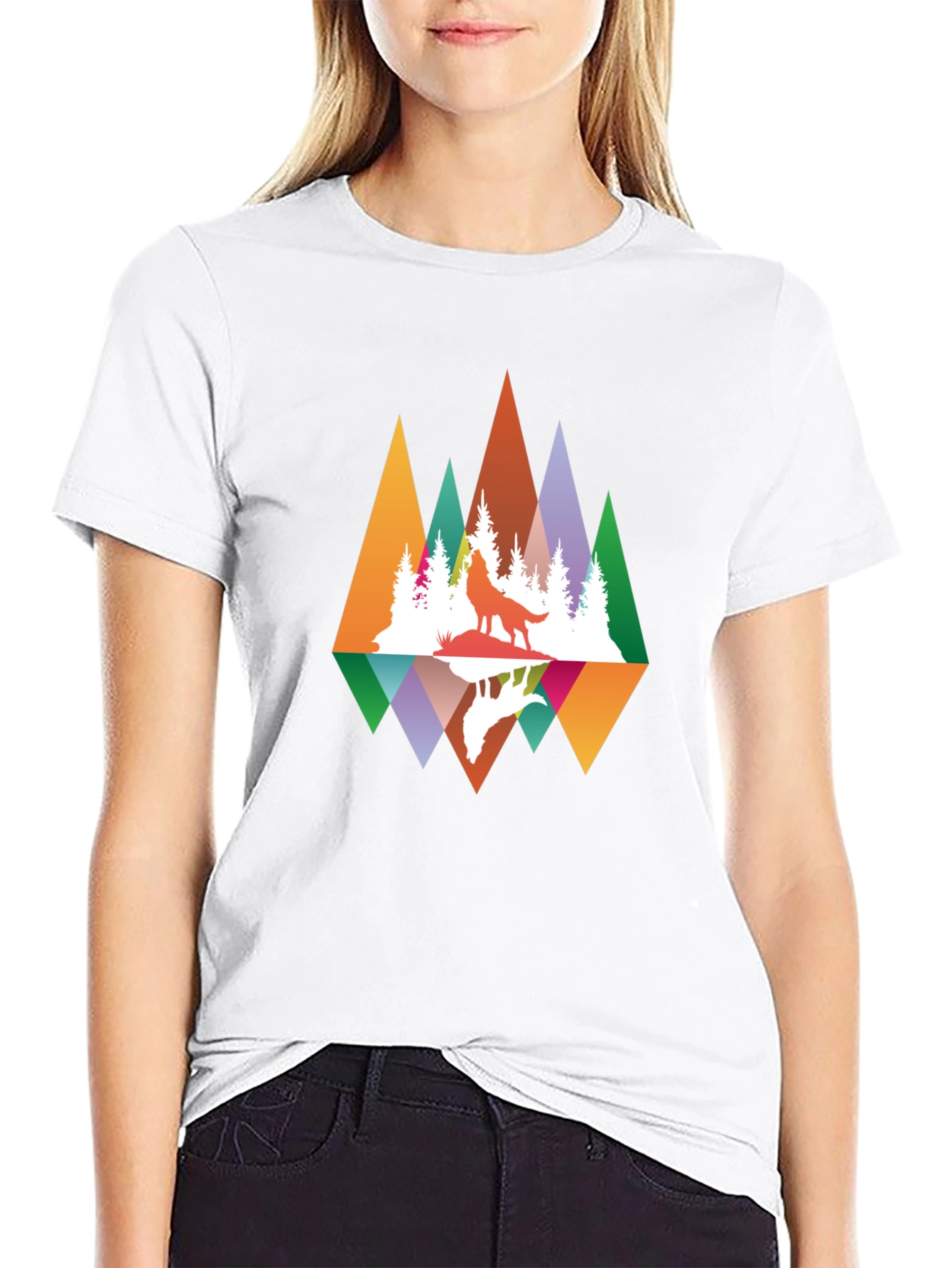 Wolf Reflection Graphic Tee - Nature Inspired Design