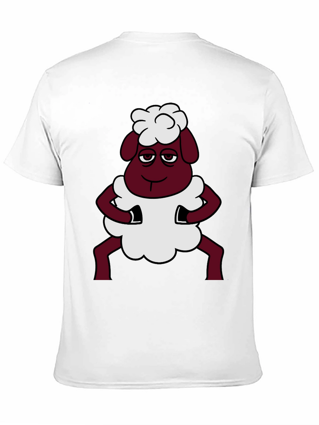 Funny Sheep Cartoon Graphic Black T-Shirt