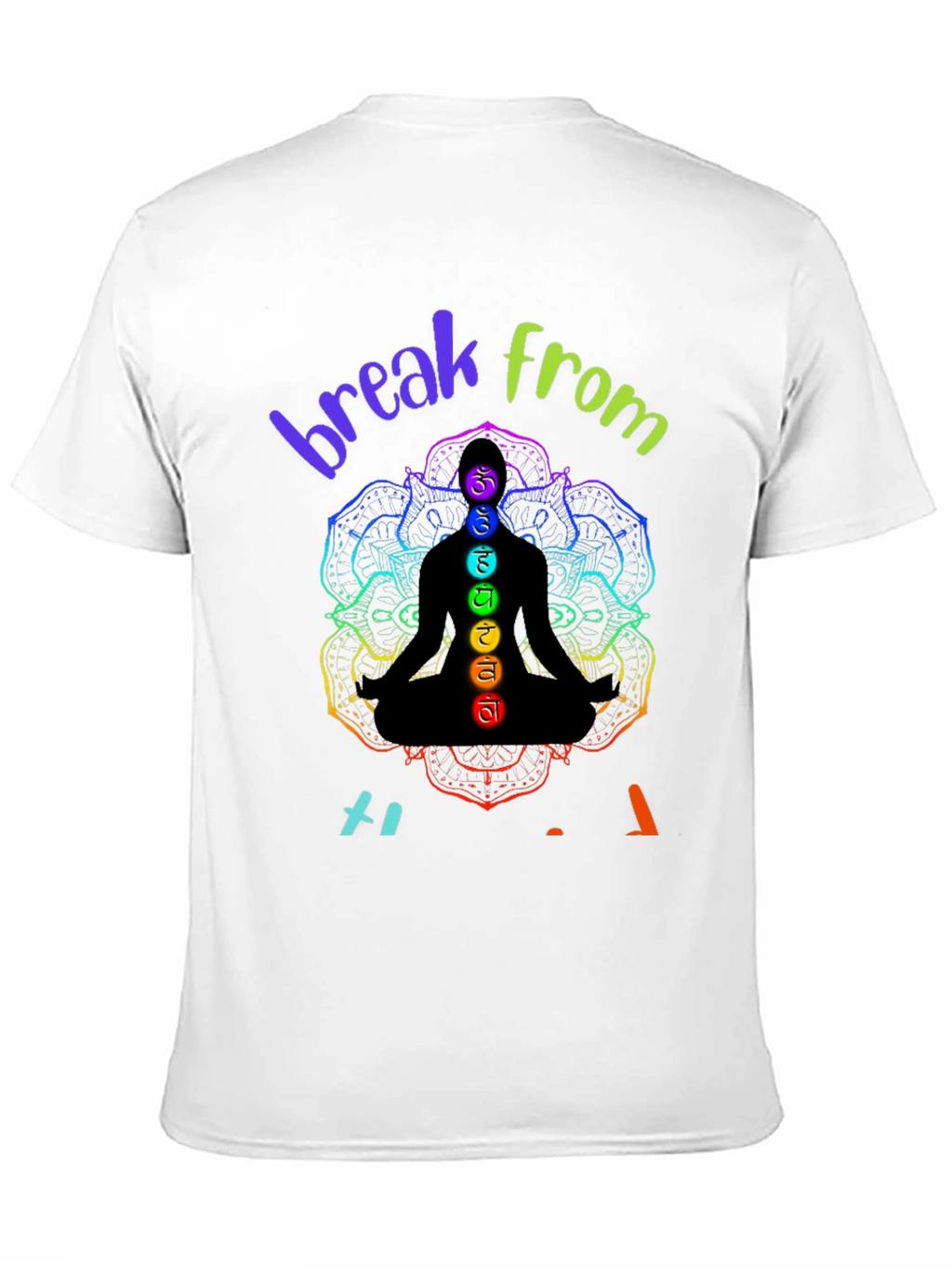 Chakra Meditation Black Graphic T-Shirt