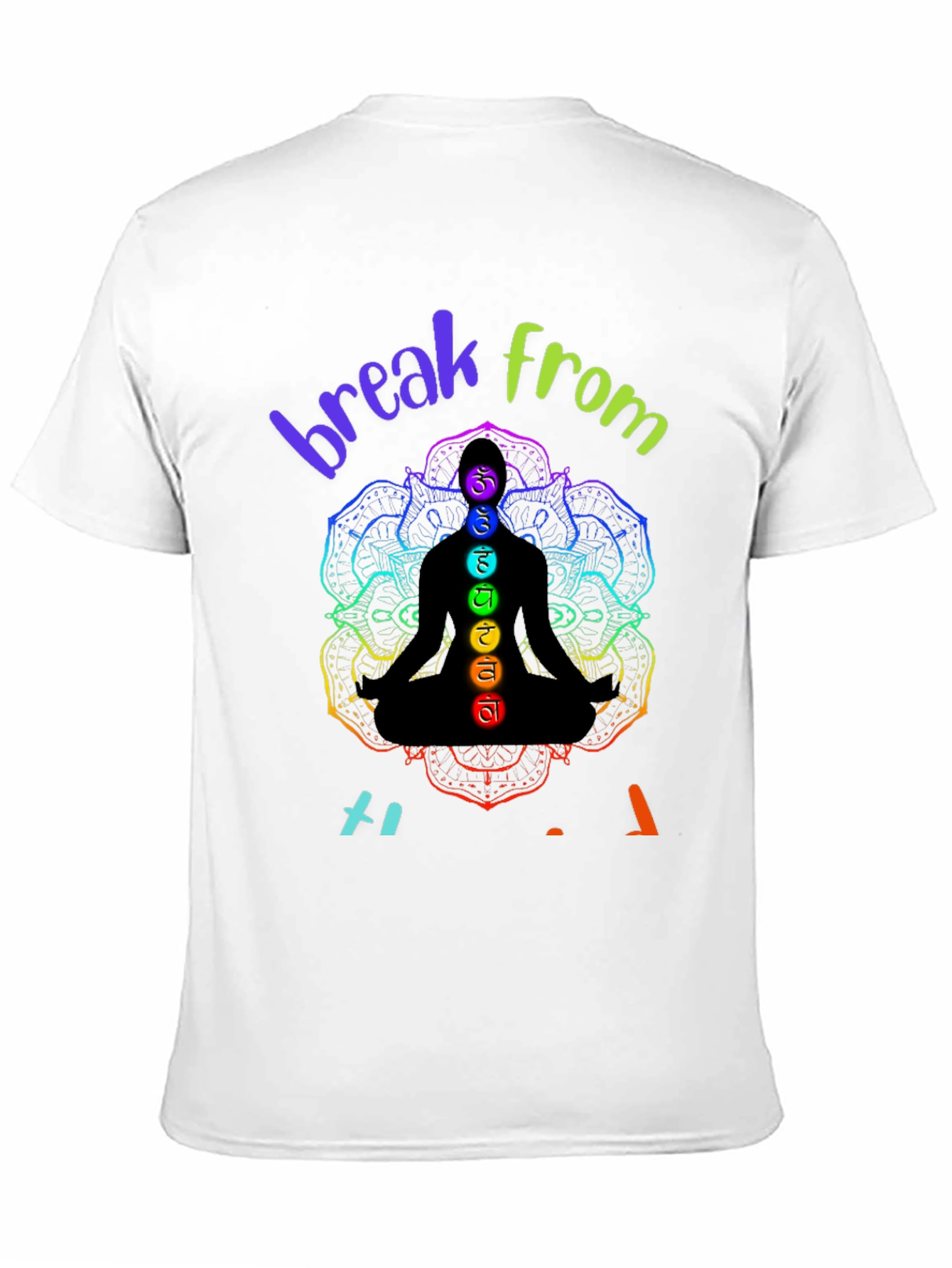 Chakra Meditation Black Graphic T-Shirt