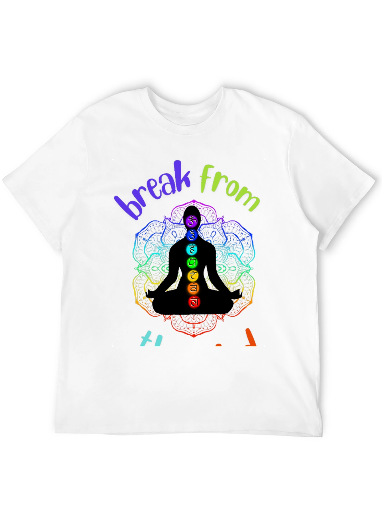 Chakra Meditation Black Graphic T-Shirt