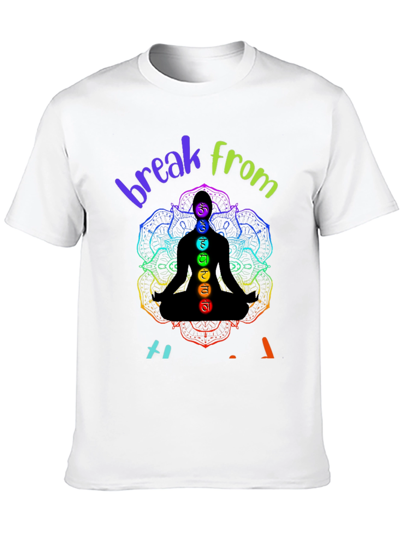Chakra Meditation Black Graphic T-Shirt