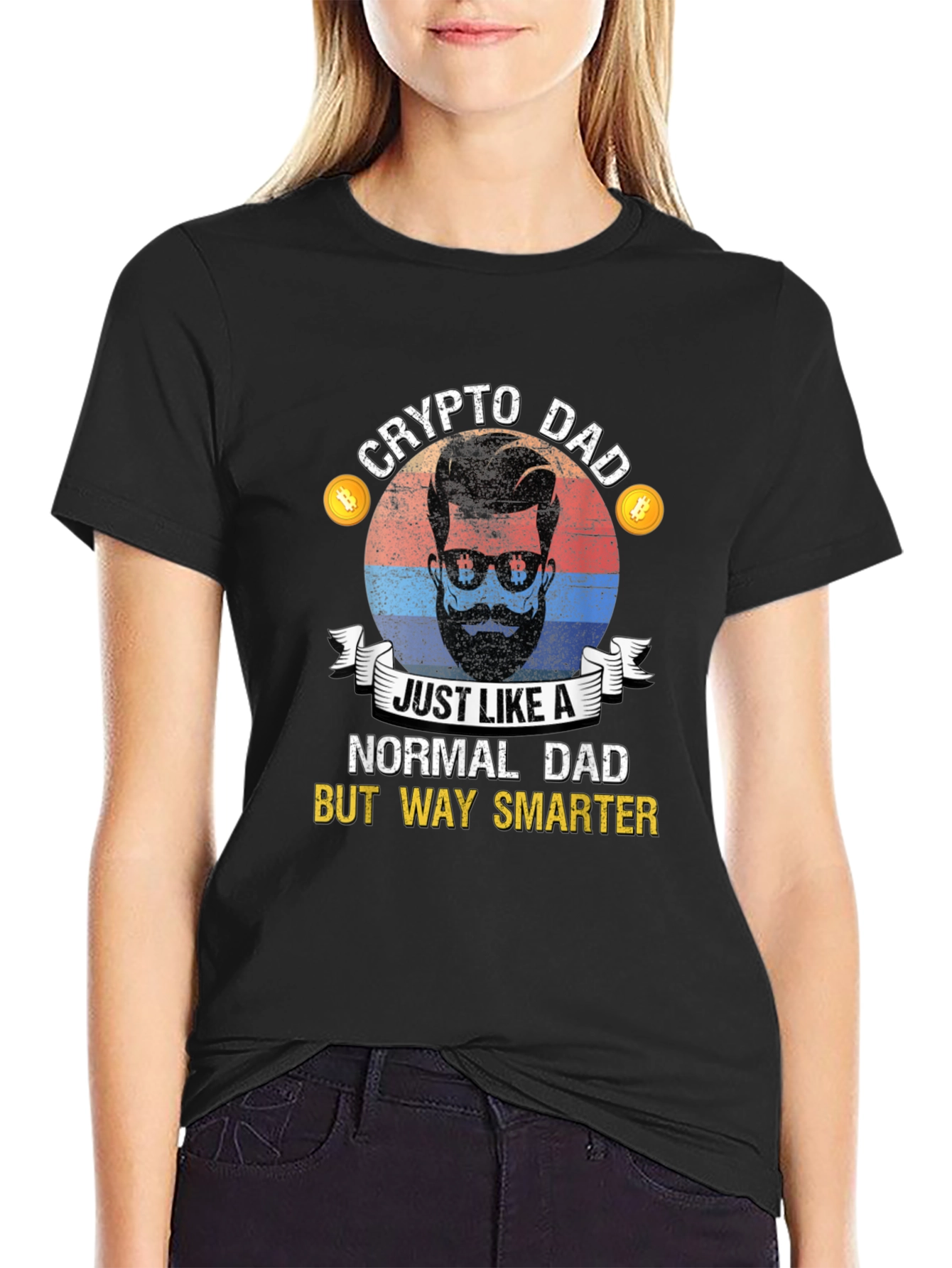 Crypto Dad Graphic T-Shirt - Way Smarter Fathers Day Tee