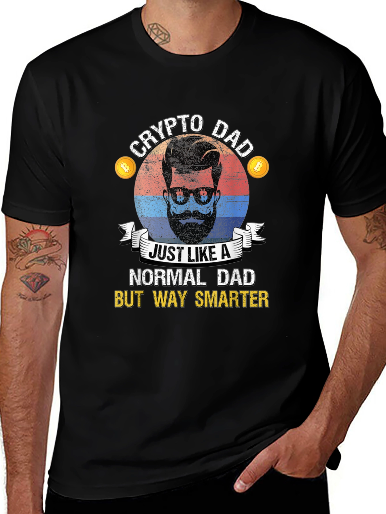 Crypto Dad Graphic T-Shirt - Way Smarter Fathers Day Tee