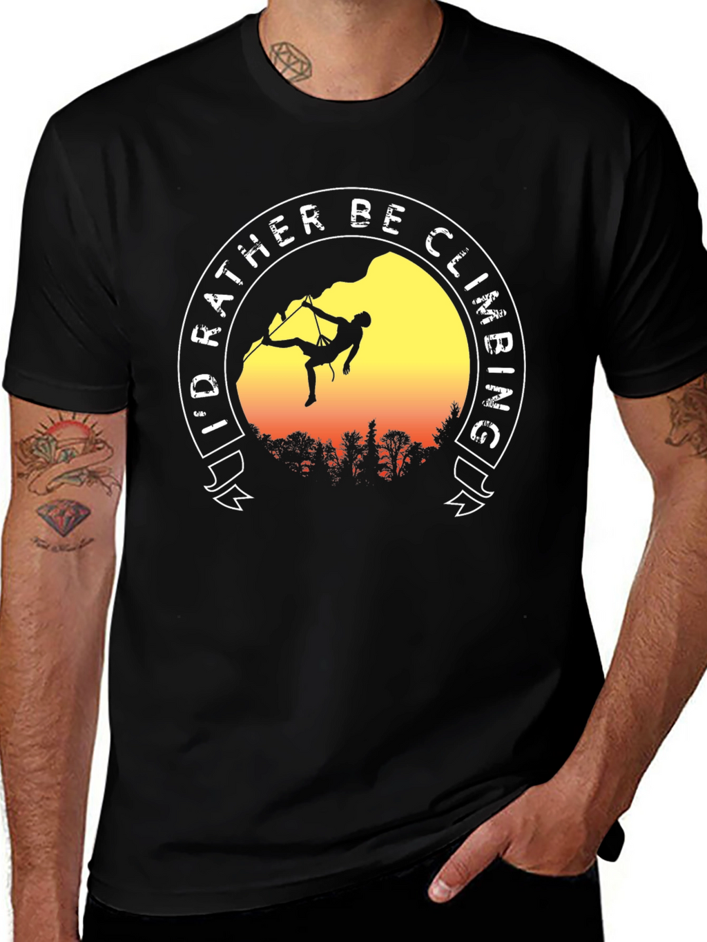 Id Rather Be Climbing Black T-Shirt