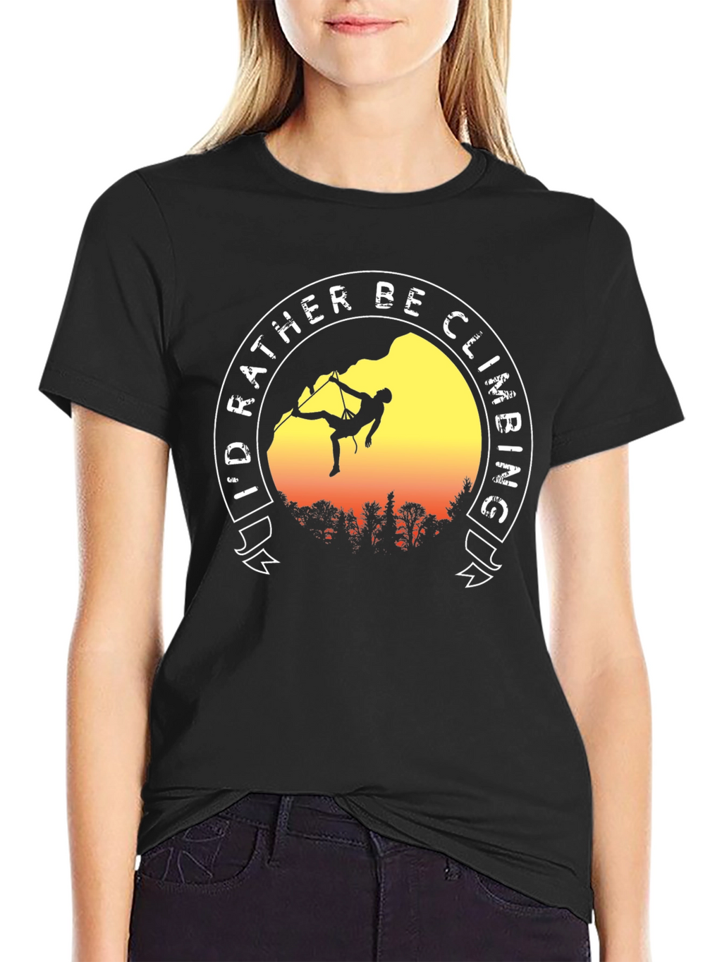 Id Rather Be Climbing Black T-Shirt