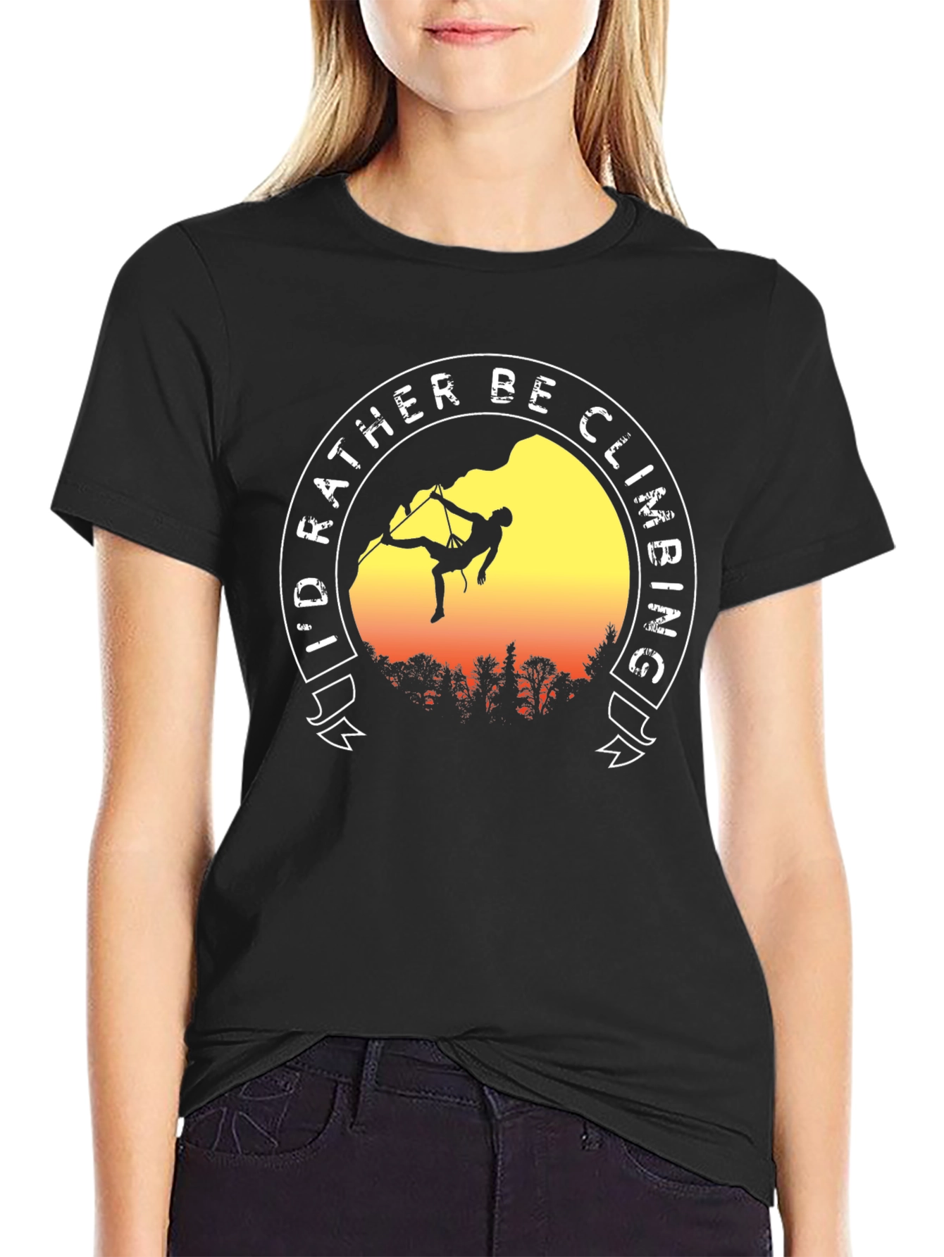 Id Rather Be Climbing Black T-Shirt