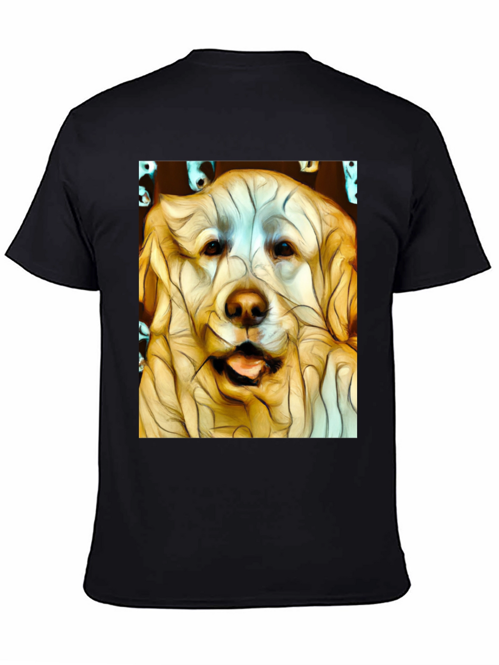 Dog Art Print Black T-Shirt