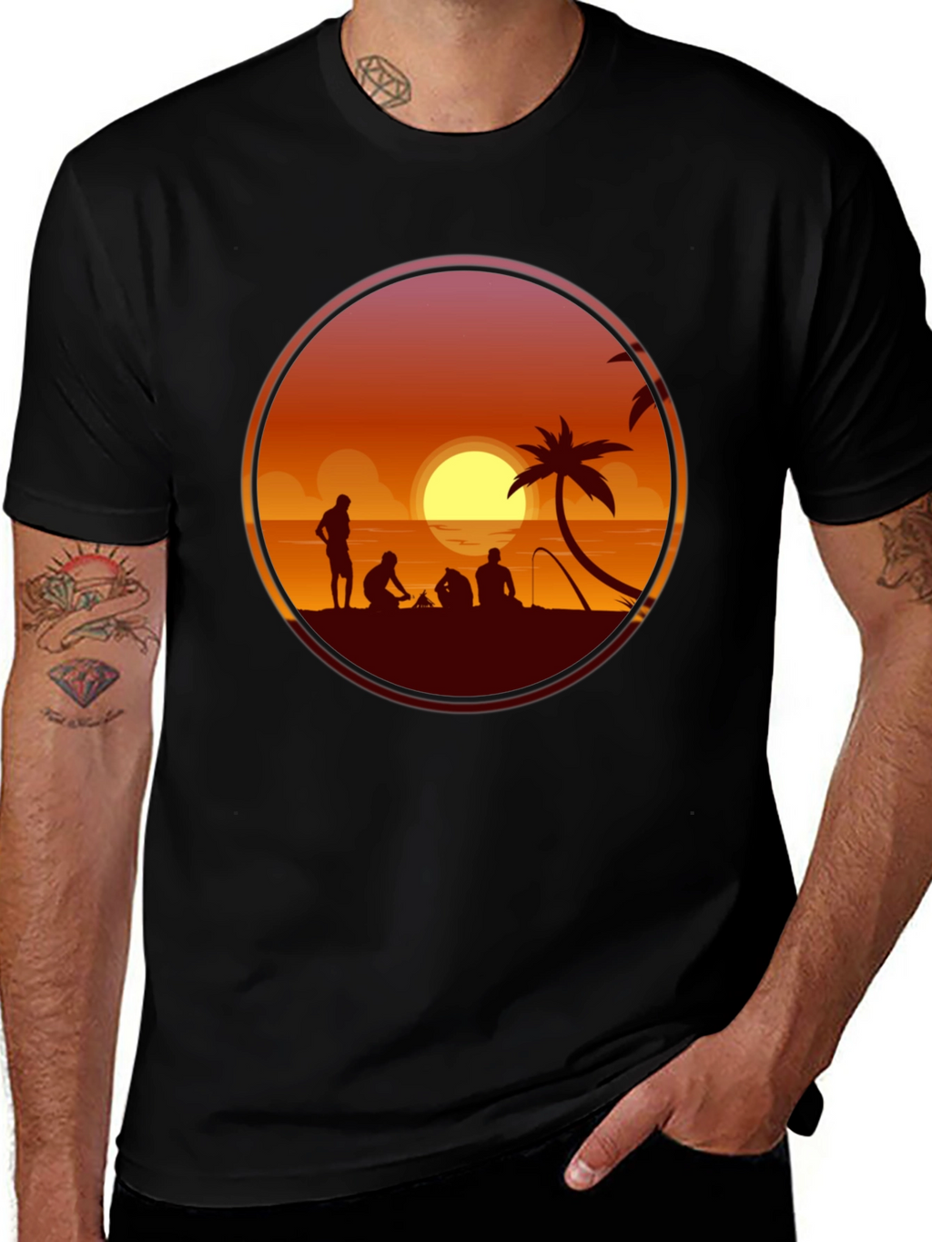 Sunset Beach Silhouette T-Shirt