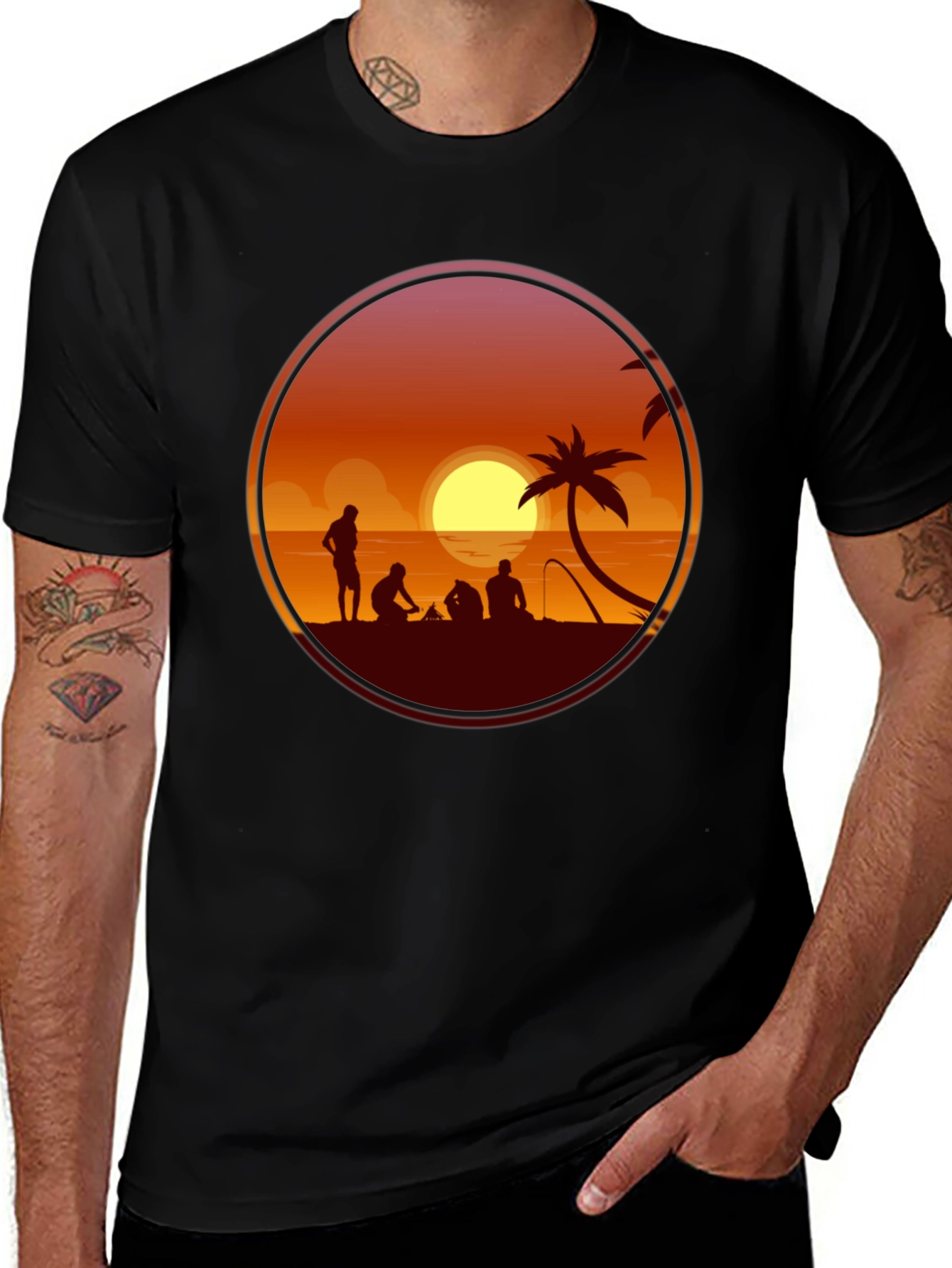 Sunset Beach Silhouette T-Shirt