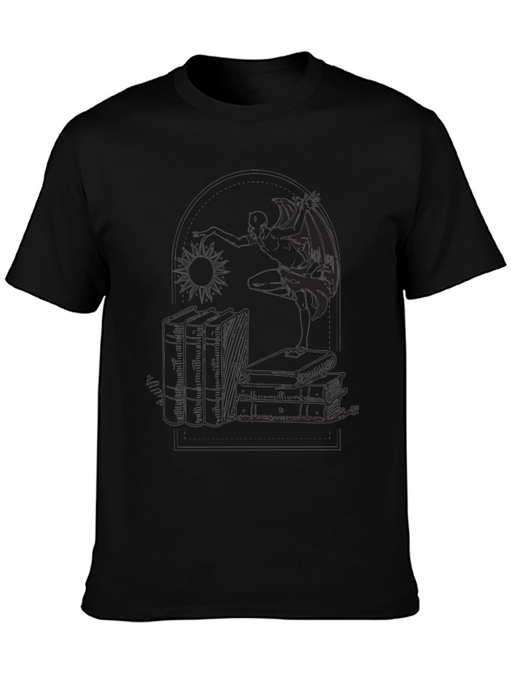 Literary Dragon Graphic Tee - Black