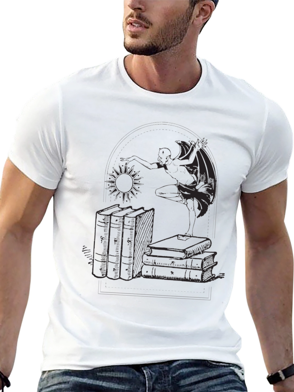 Literary Dragon Graphic Tee - Black