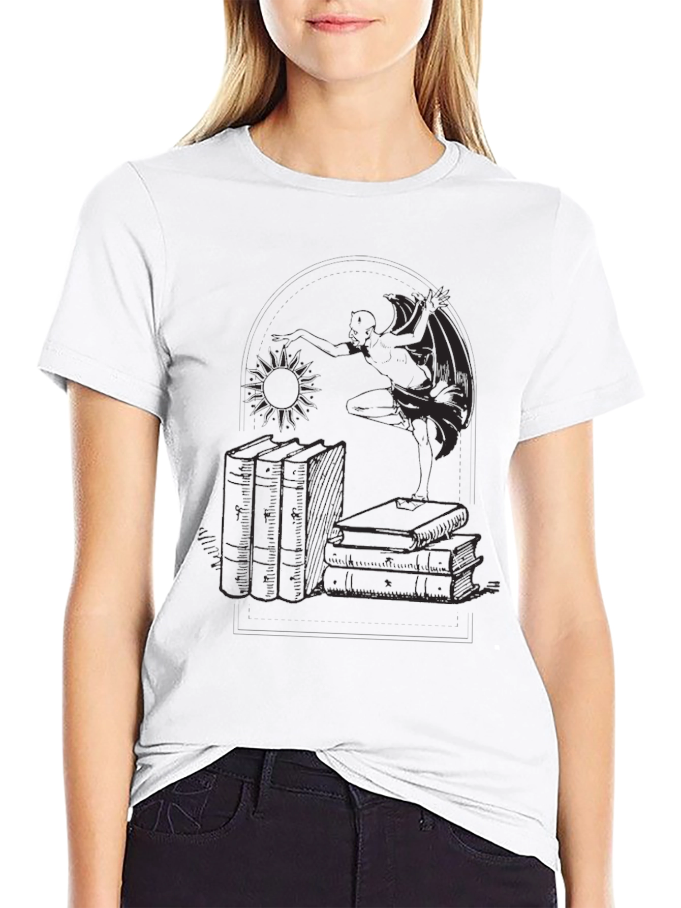 Literary Dragon Graphic Tee - Black