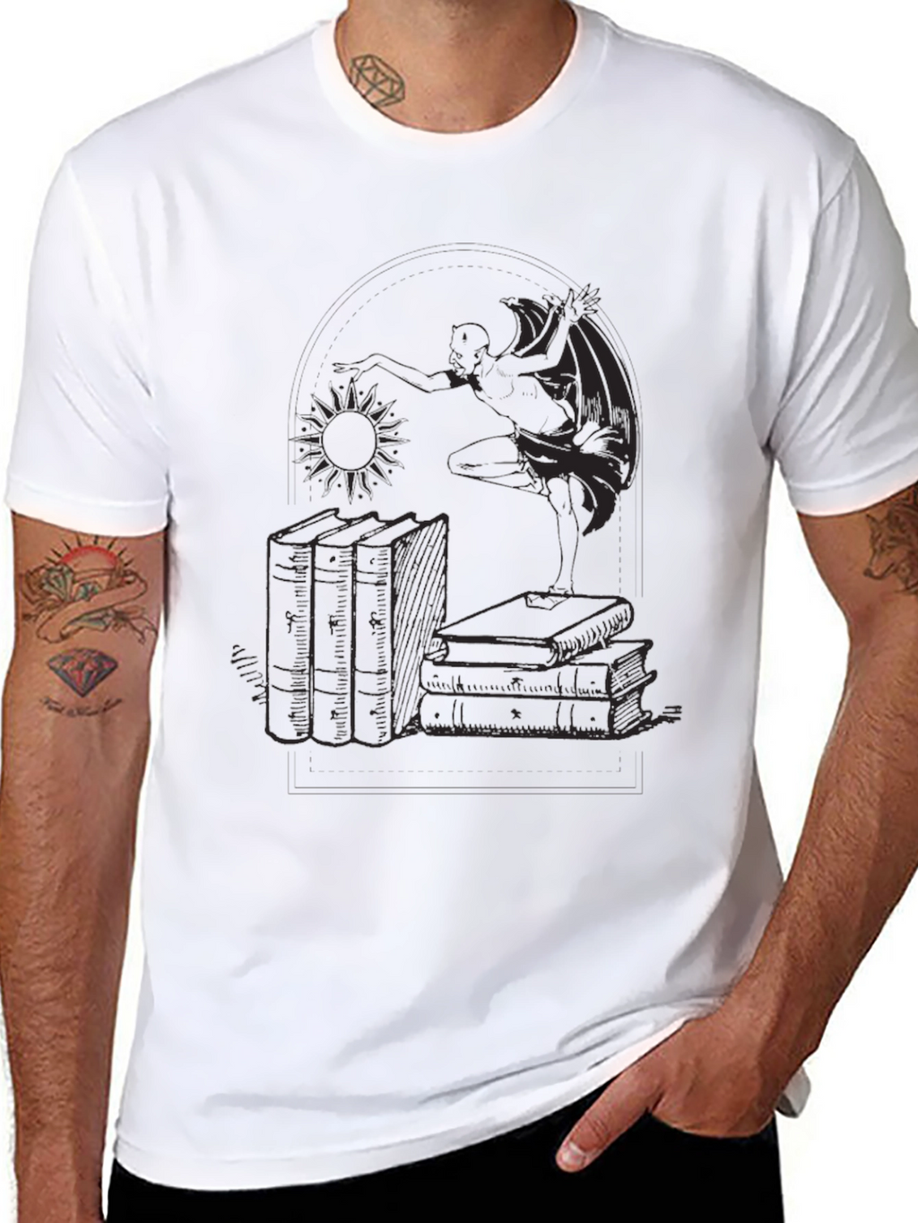 Literary Dragon Graphic Tee - Black