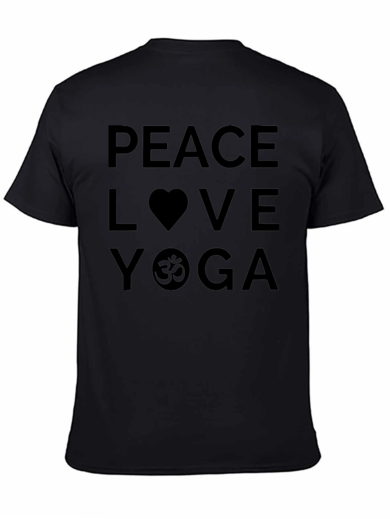 Peace Love Yoga Graphic Black T-Shirt