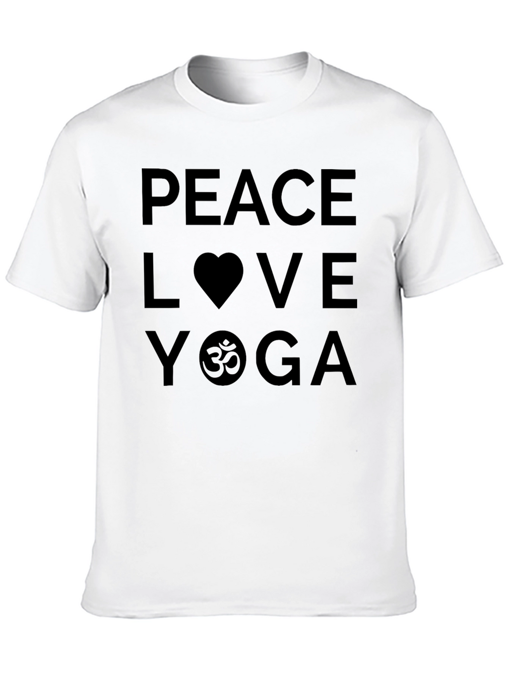Peace Love Yoga Graphic Black T-Shirt