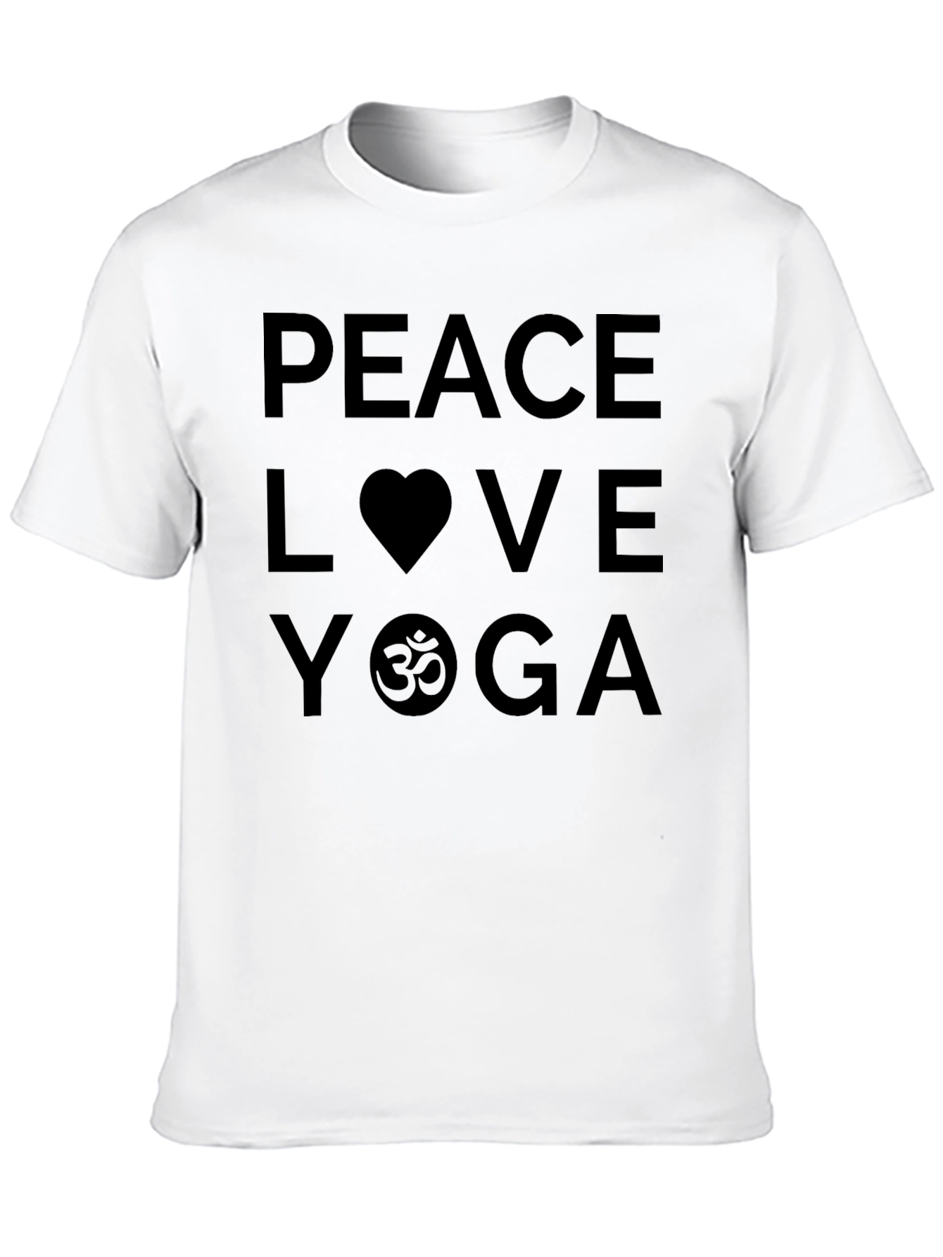 Peace Love Yoga Graphic Black T-Shirt