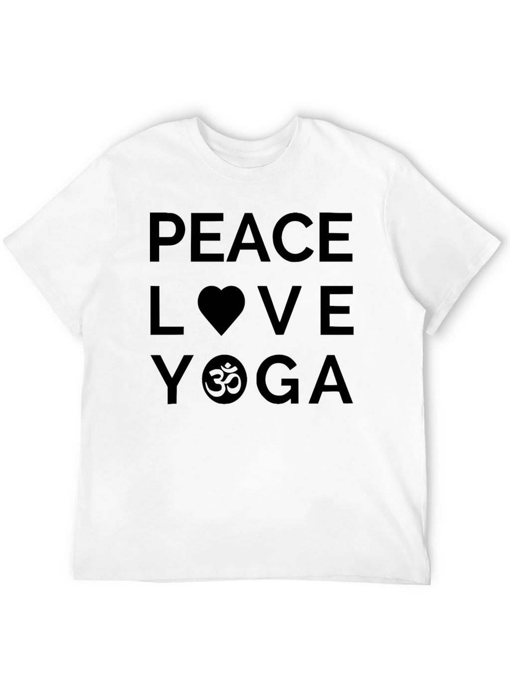 Peace Love Yoga Graphic Black T-Shirt