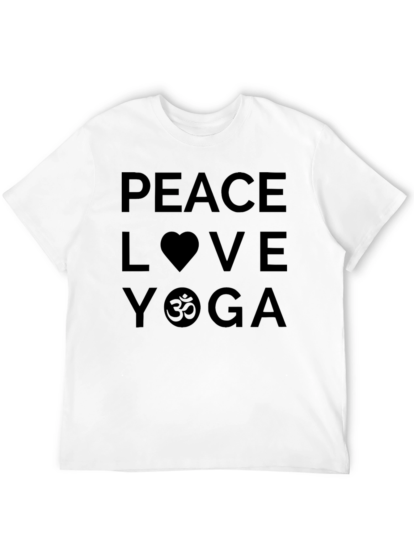 Peace Love Yoga Graphic Black T-Shirt