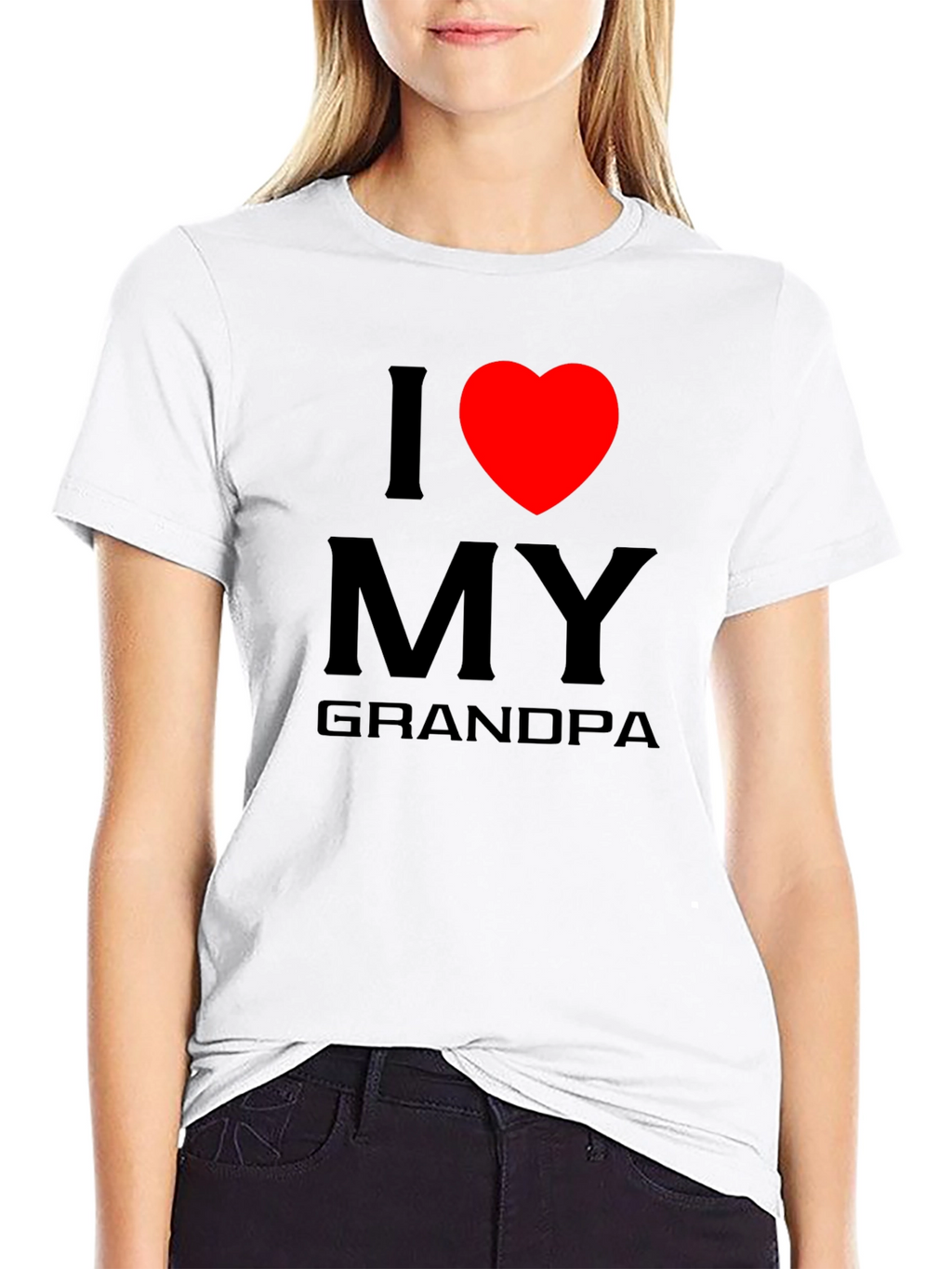 I Love My Grandpa T-Shirt - Black