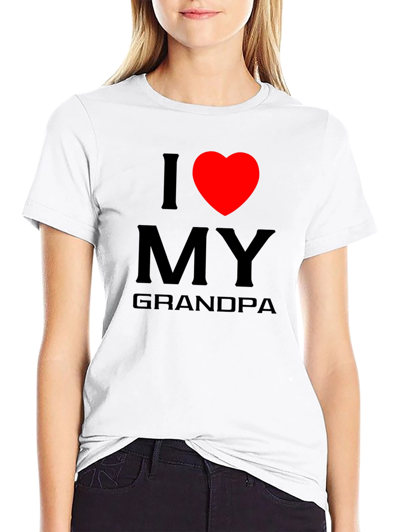 I Love My Grandpa T-Shirt - Black