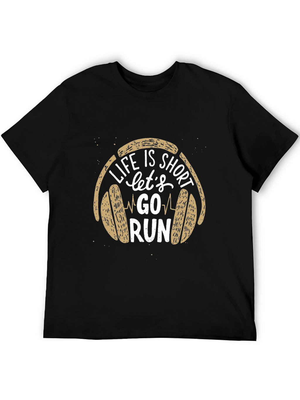 Life is Short Go Run Black Graphic Tee