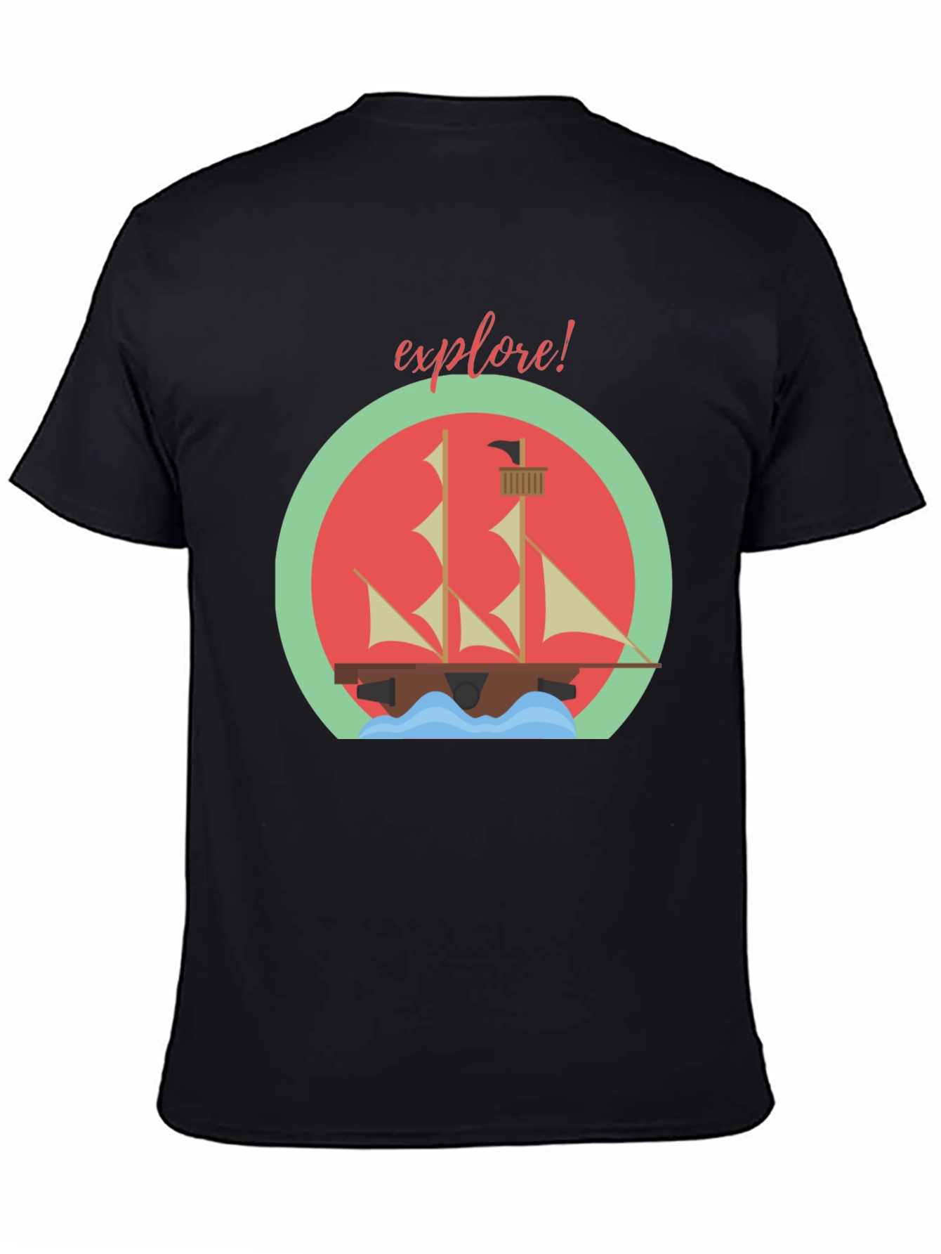 Explore! Adventure T-Shirt - Sailing Ship Design