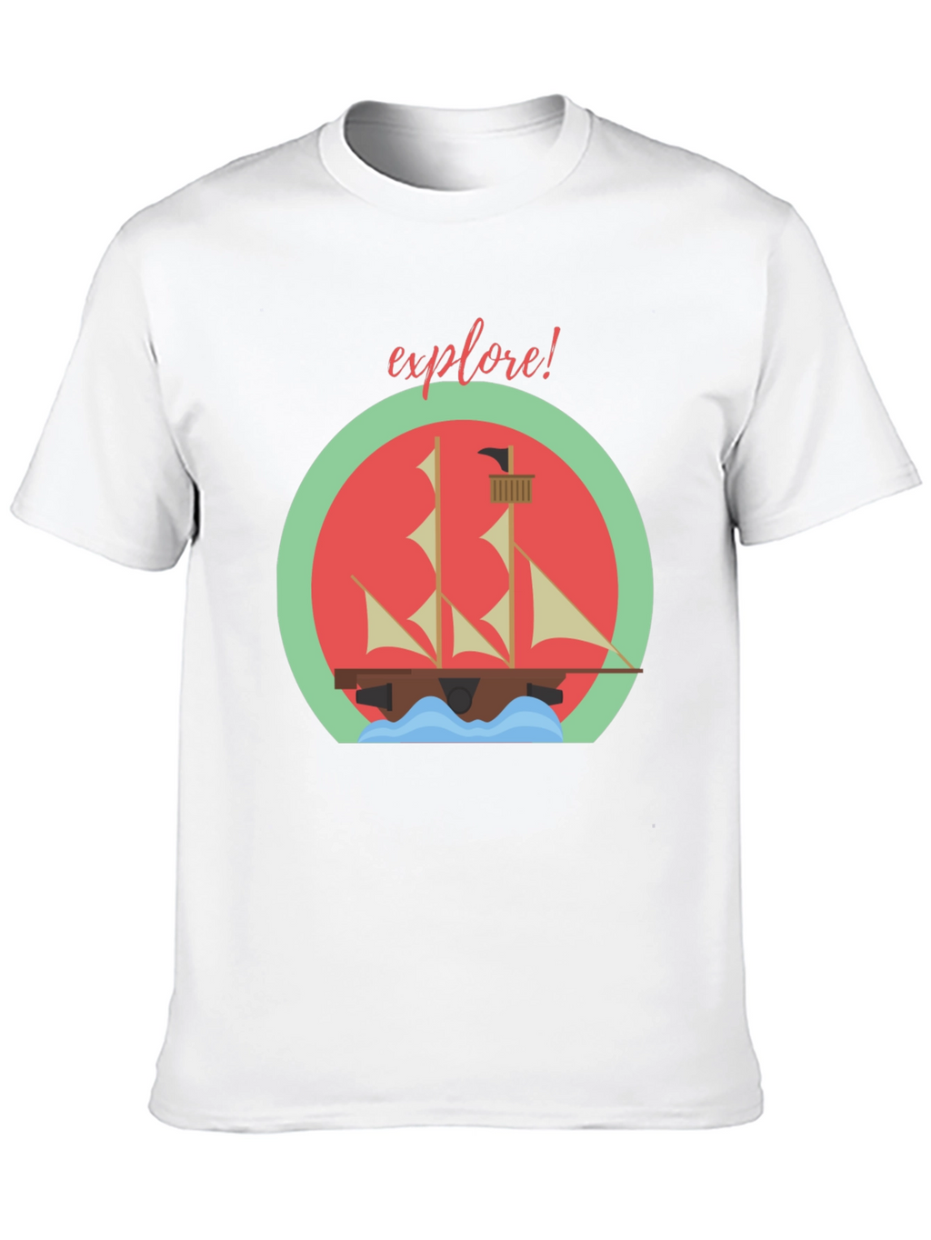 Explore! Adventure T-Shirt - Sailing Ship Design