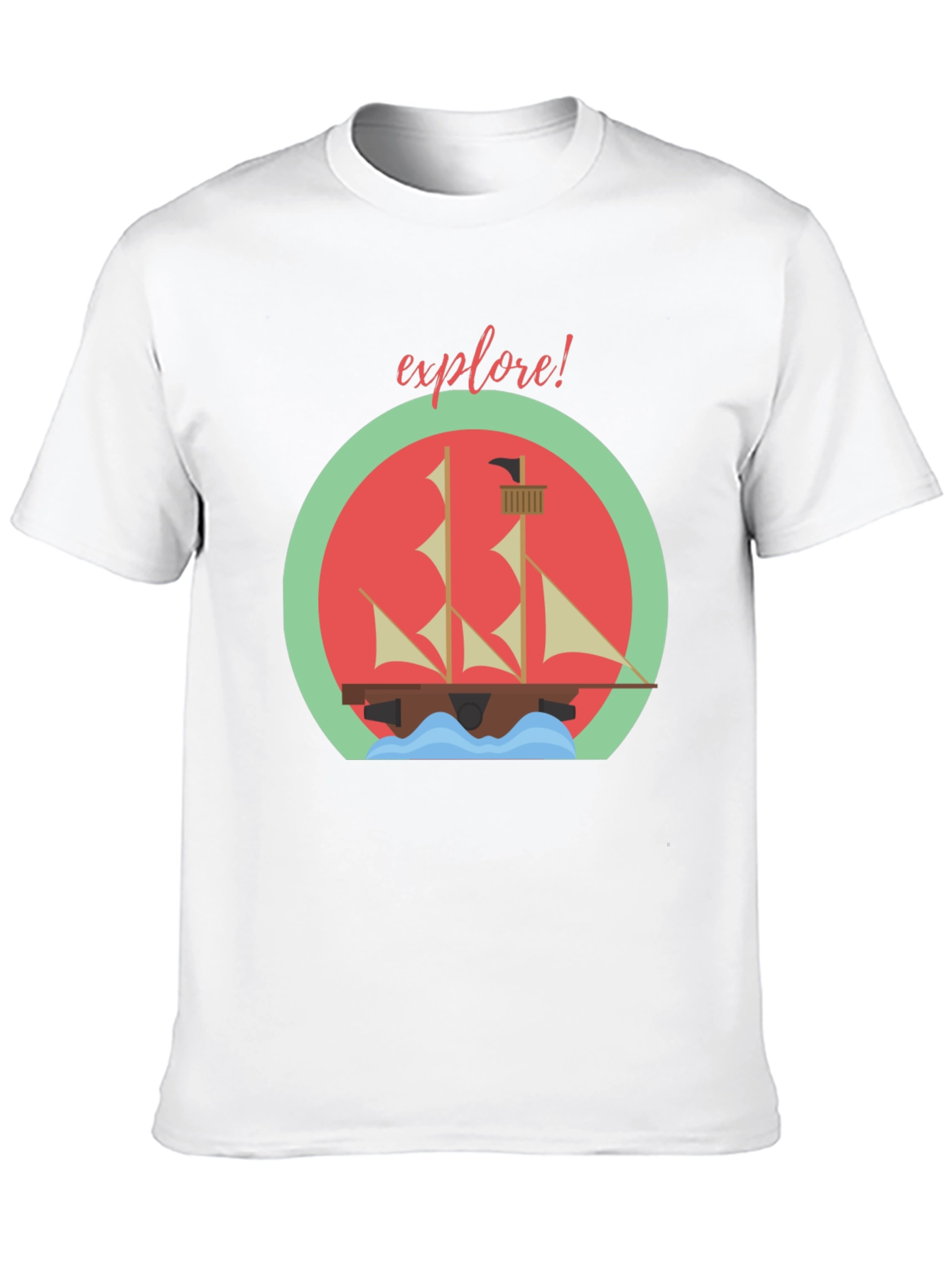 Explore! Adventure T-Shirt - Sailing Ship Design
