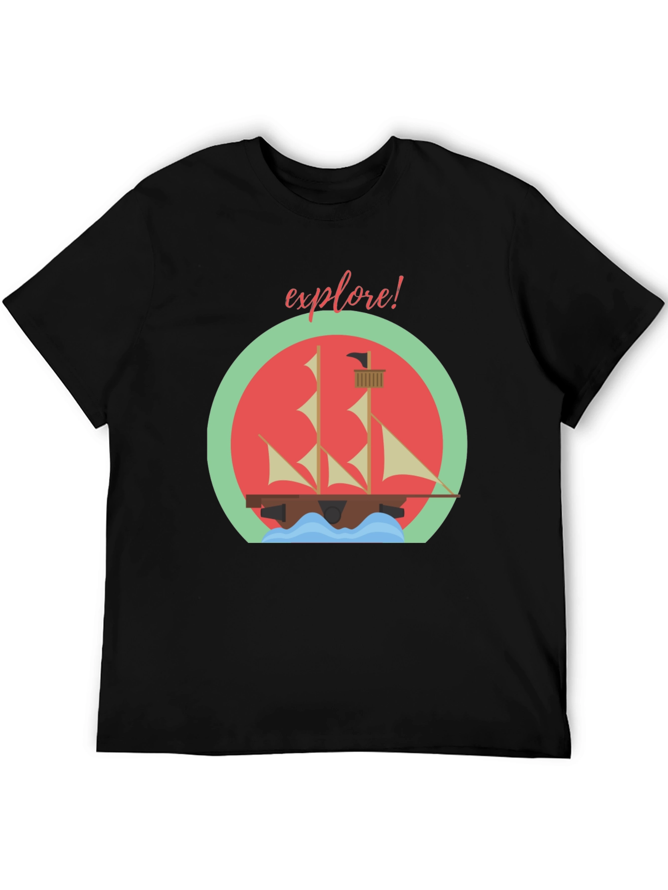 Explore! Adventure T-Shirt - Sailing Ship Design