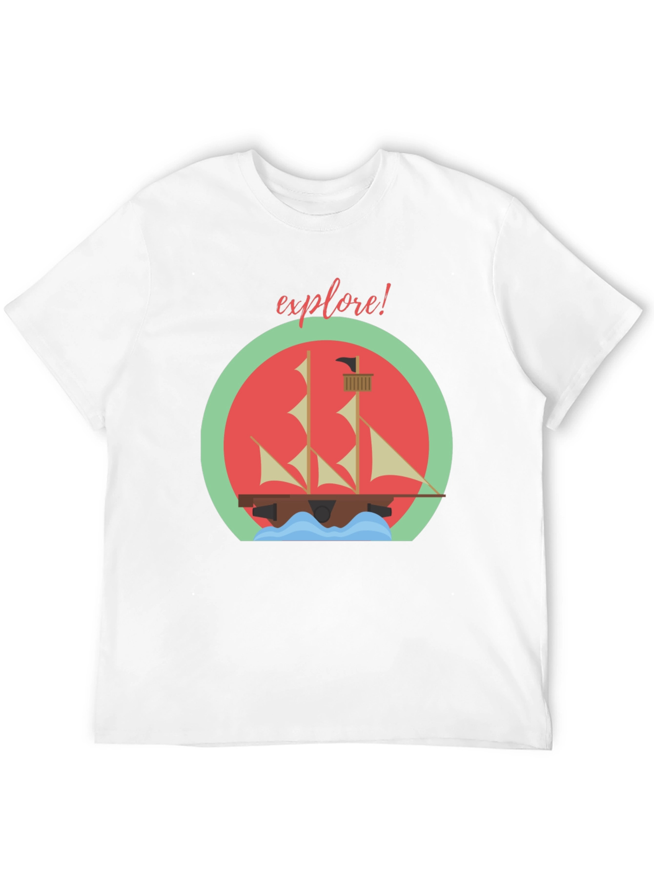 Explore! Adventure T-Shirt - Sailing Ship Design