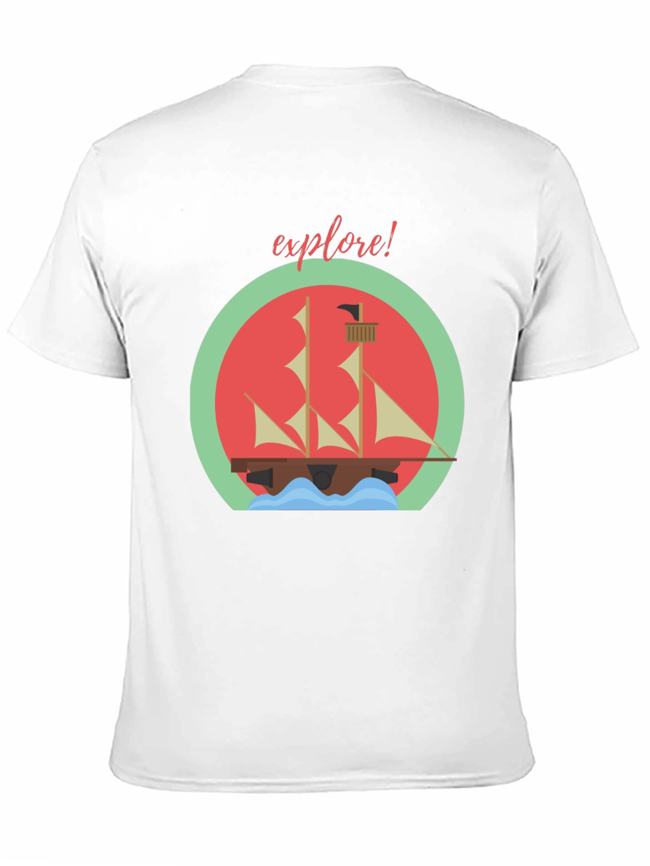Explore! Adventure T-Shirt - Sailing Ship Design