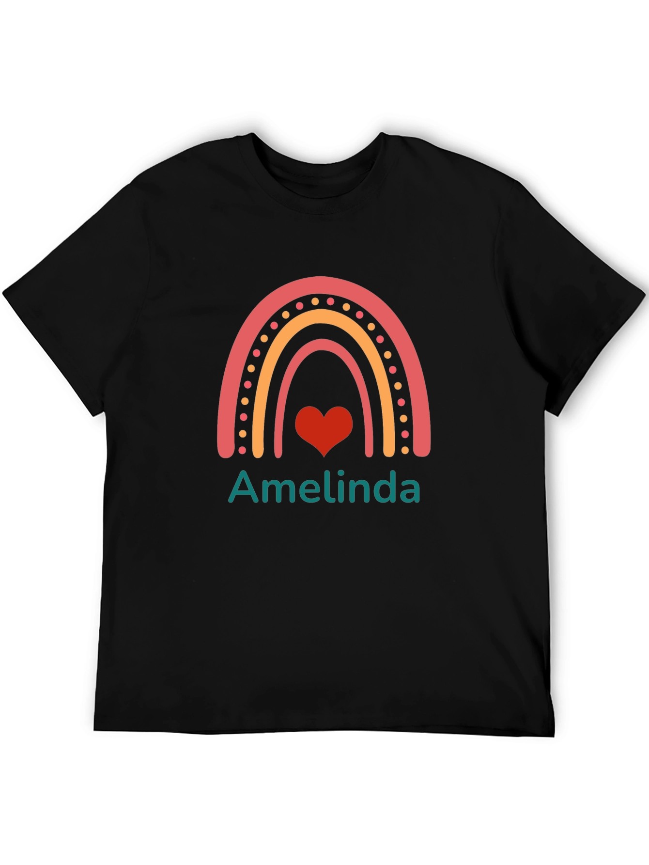 Amelinda Rainbow Heart Custom T-Shirt