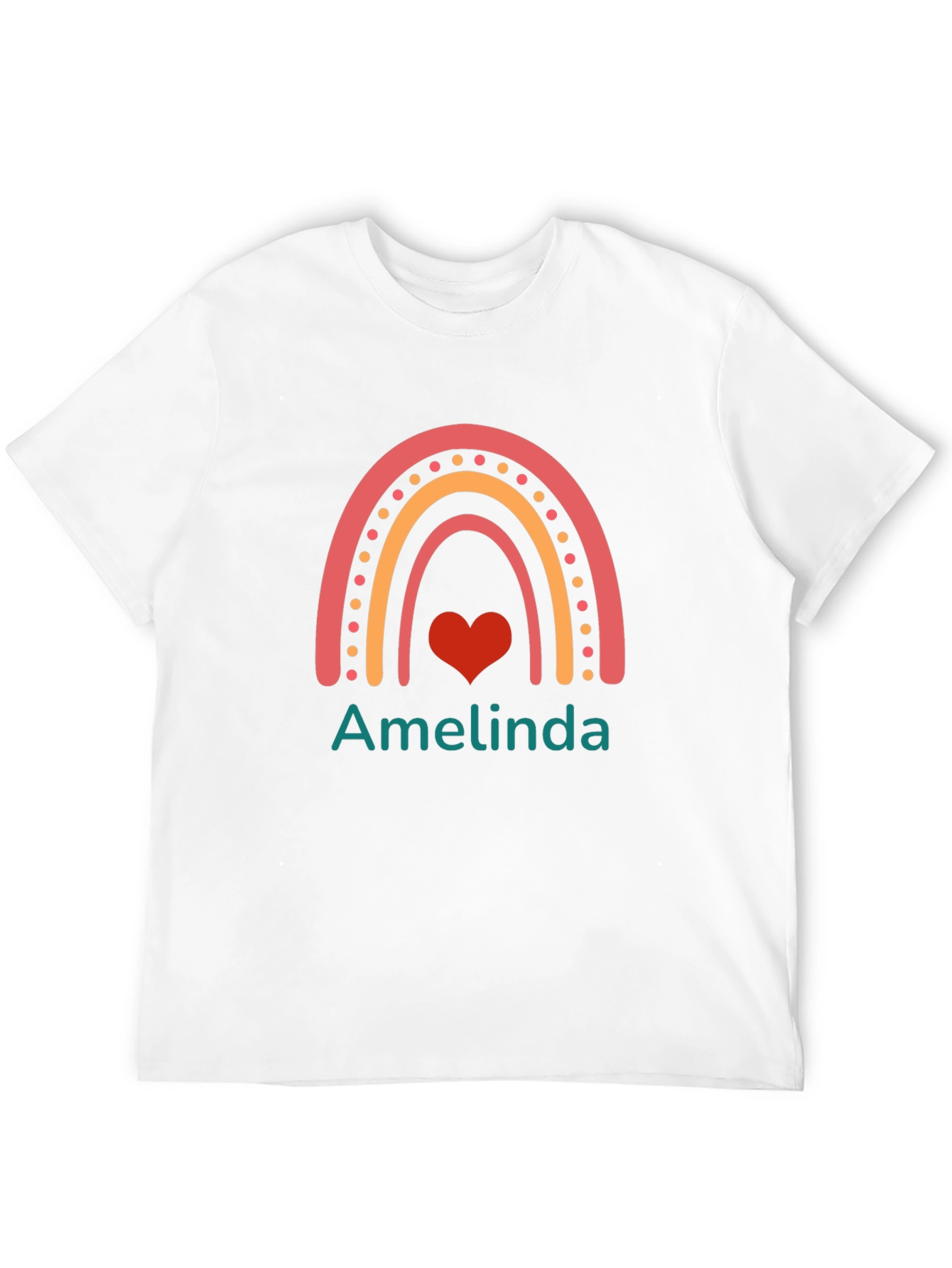 Amelinda Rainbow Heart Custom T-Shirt