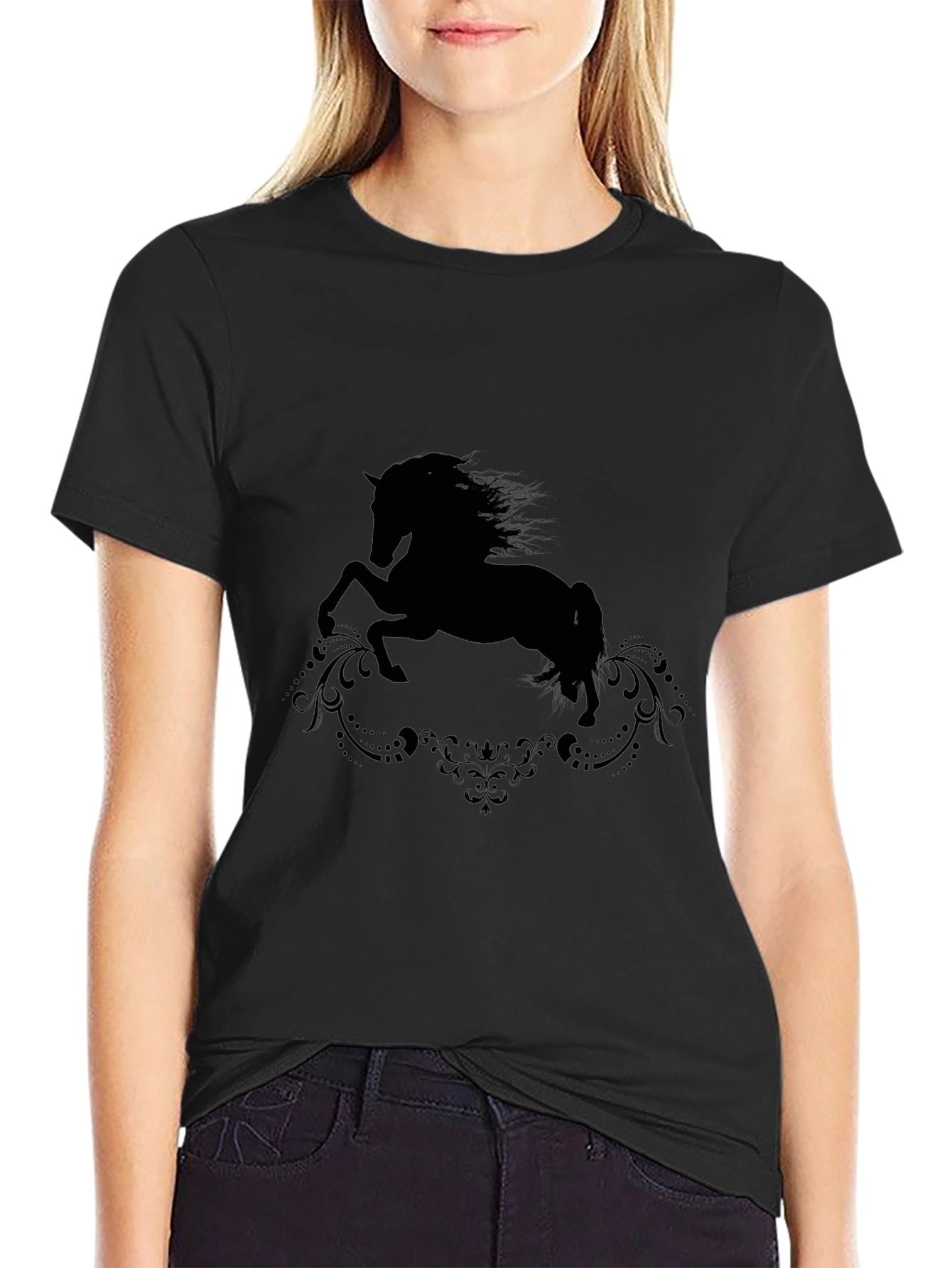 Black Horse Silhouette Graphic Tee